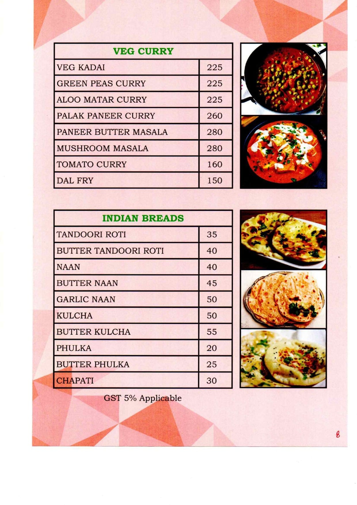 Dining Experience for Two at Narmada Restaurant, East Bengaluru — Food menu