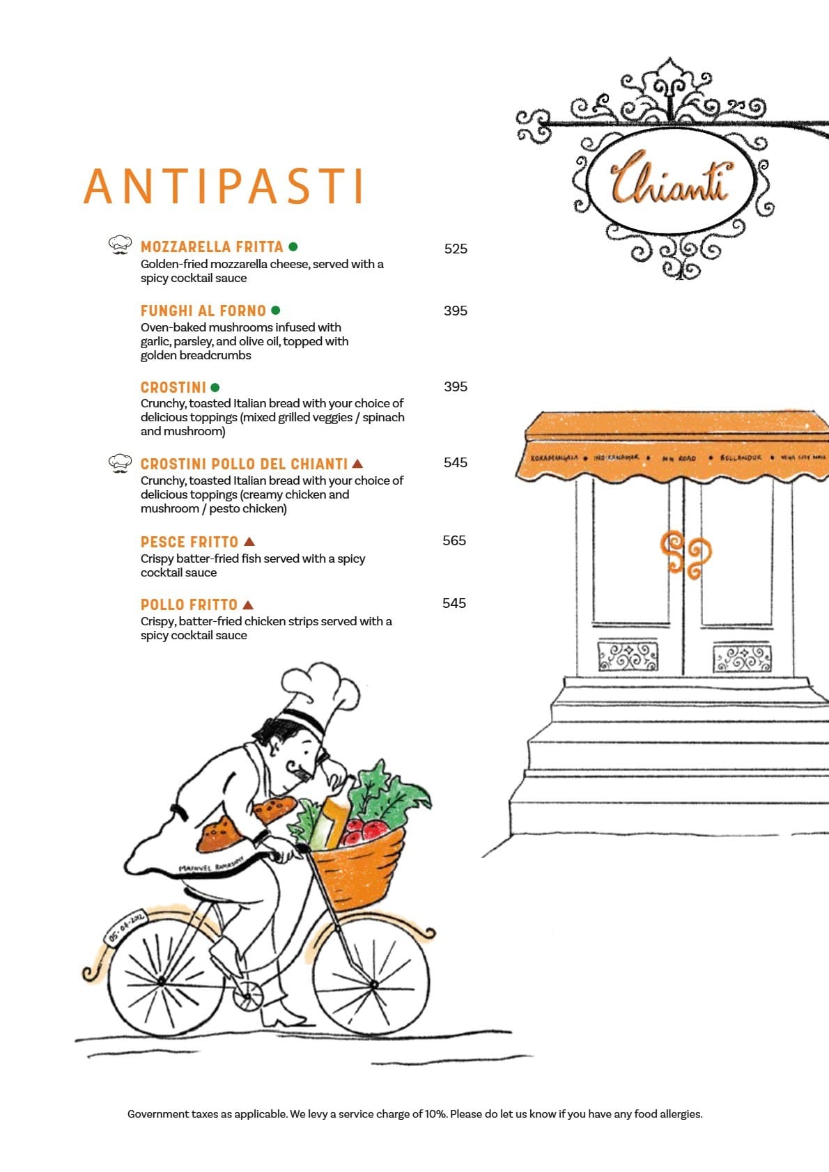 Dining Experience for Two at Chianti, Central Bengaluru — Food menu