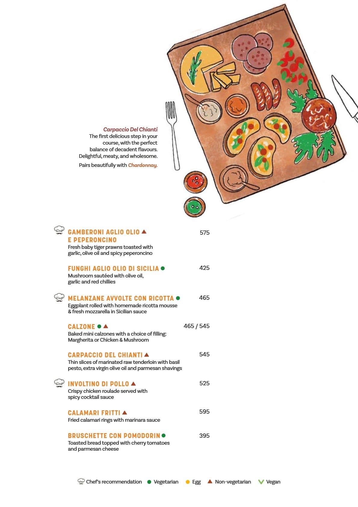Dining Experience for Two at Chianti, Central Bengaluru — Food menu