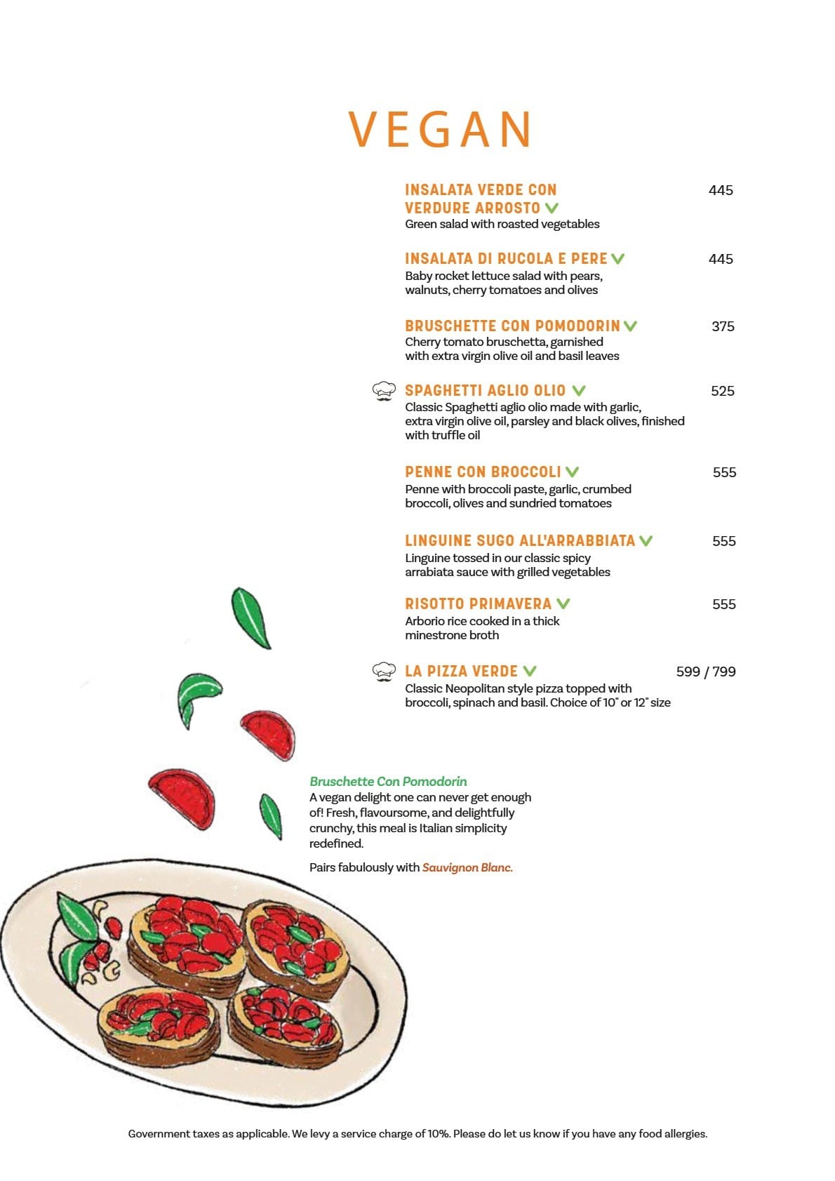 Dining Experience for Two at Chianti, Central Bengaluru — Food menu
