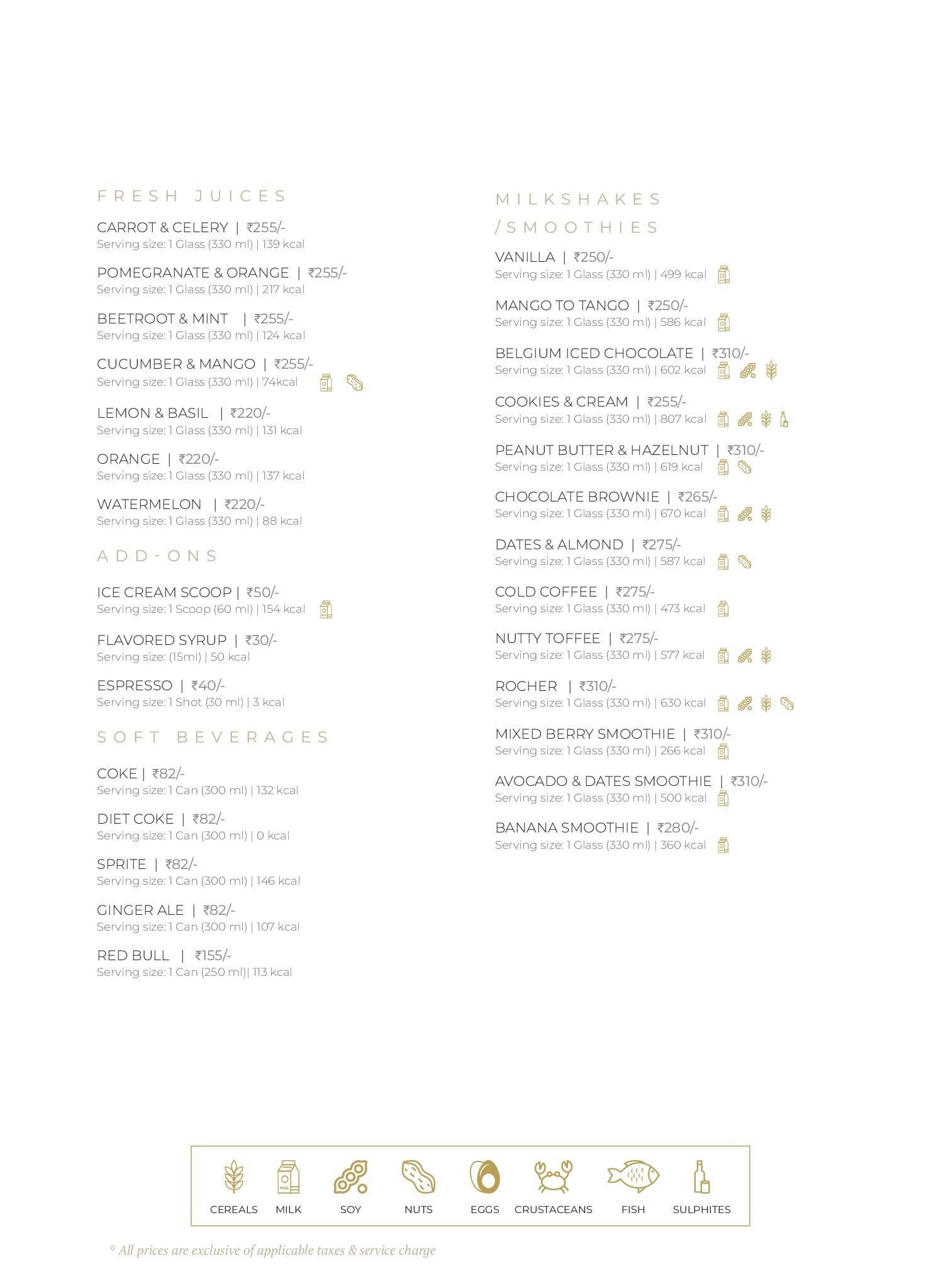 Dining Experience for Two at The Best Bakery & Patisserie, Central Bengaluru — Beverages menu