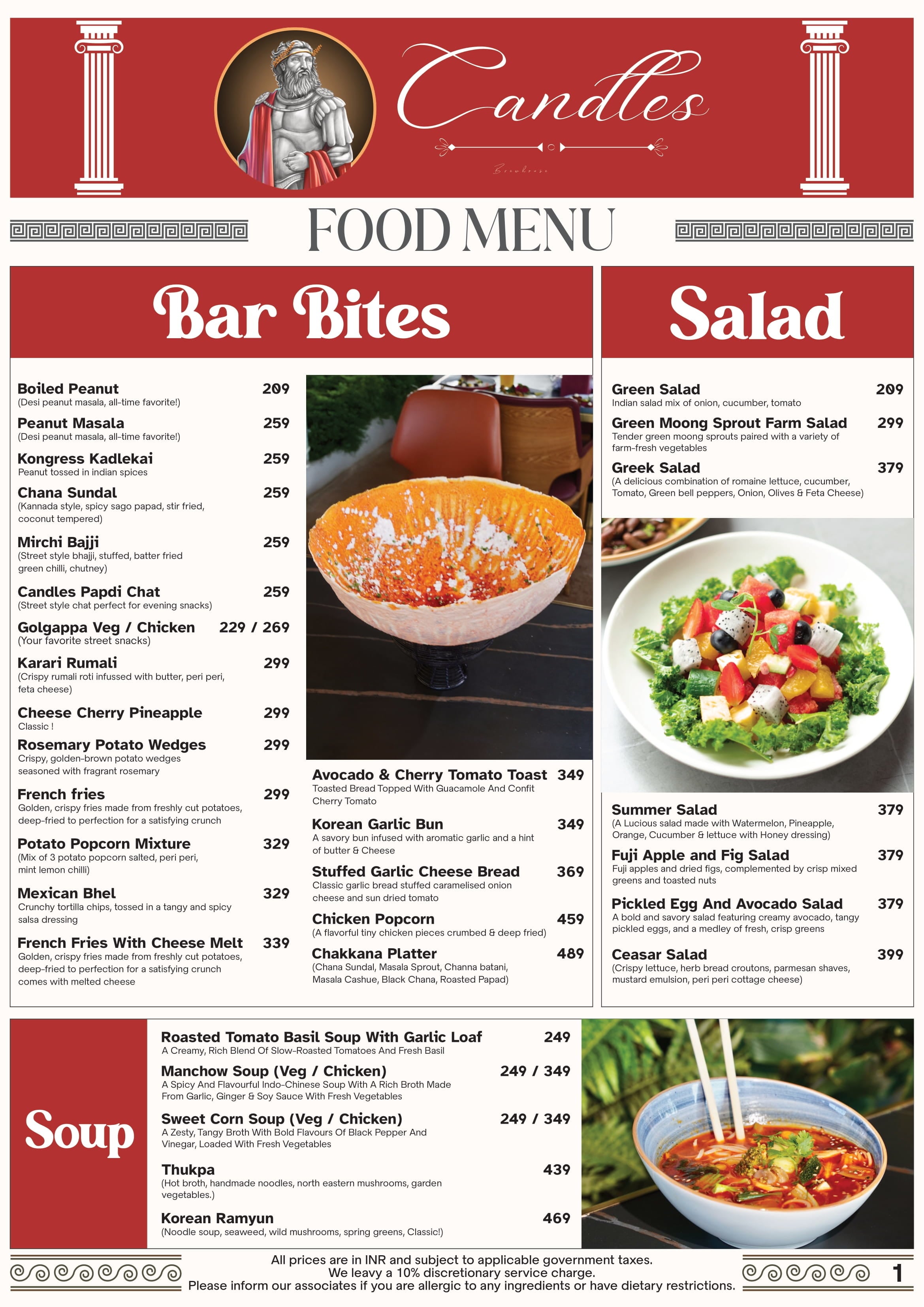 Menu of Candles Brewhouse, Hebbal, North Bengaluru
