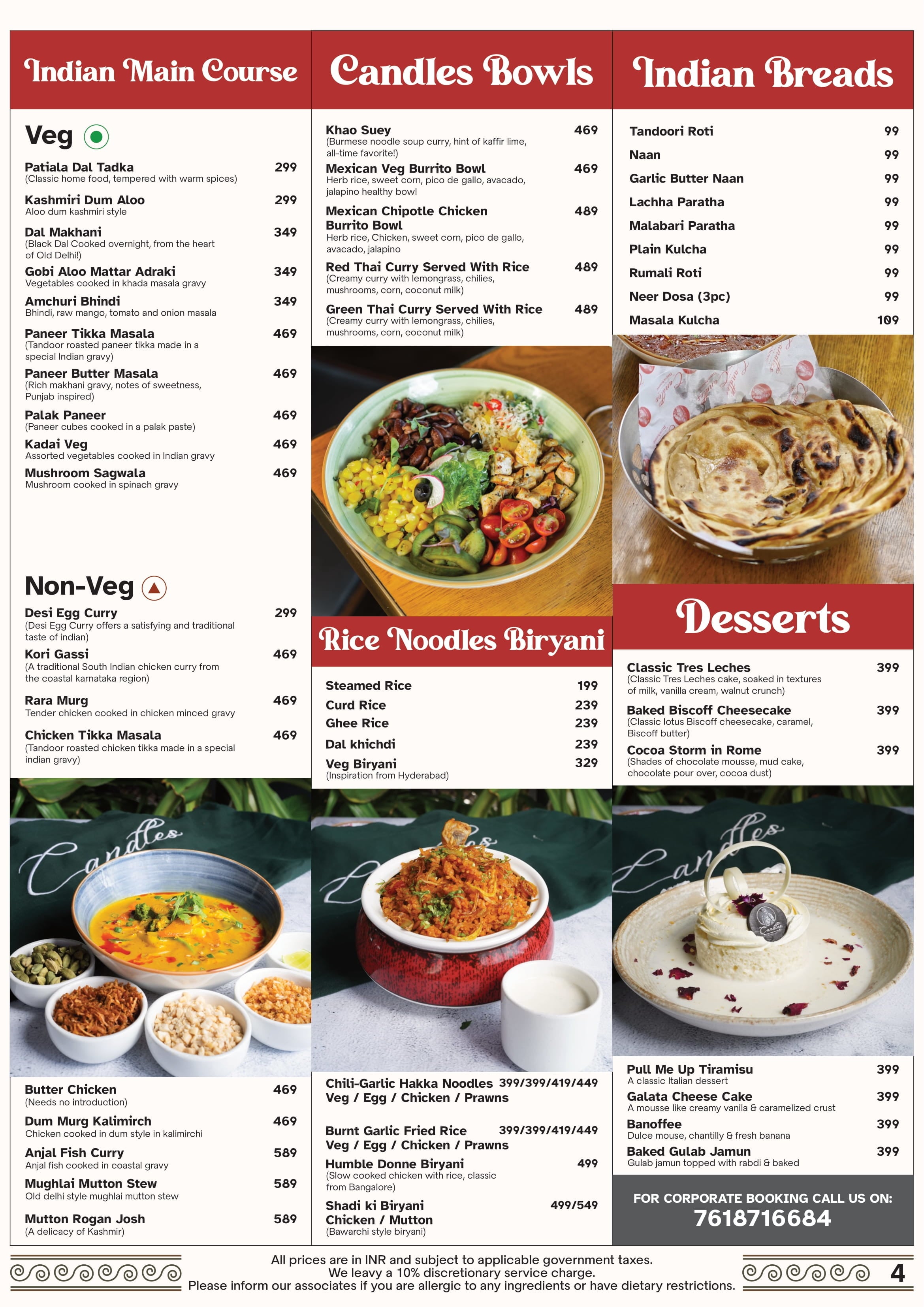 Menu of Candles Brewhouse, Hebbal, North Bengaluru