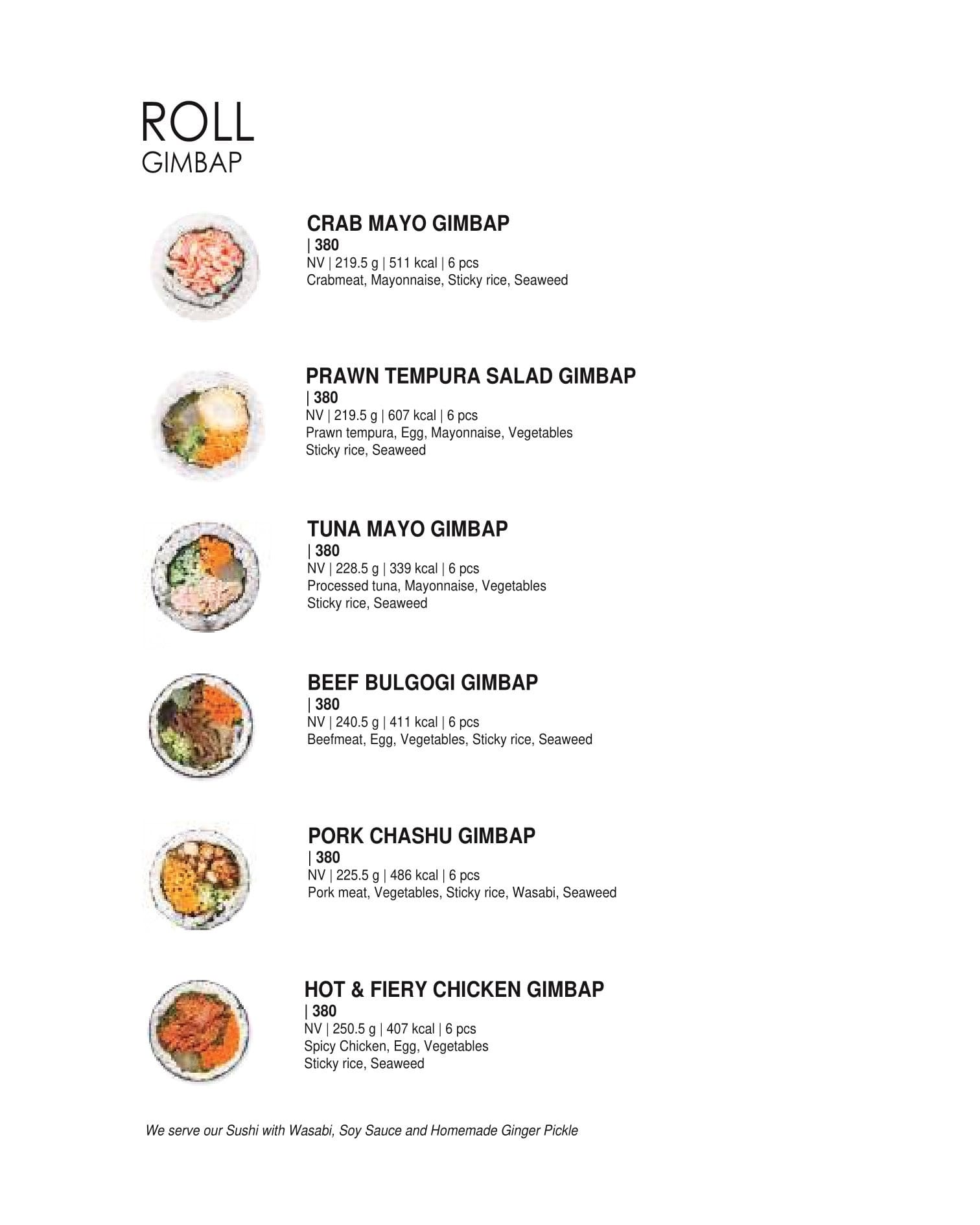 Dining Experience for Two at Daily Sushi, South Bengaluru — Food menu