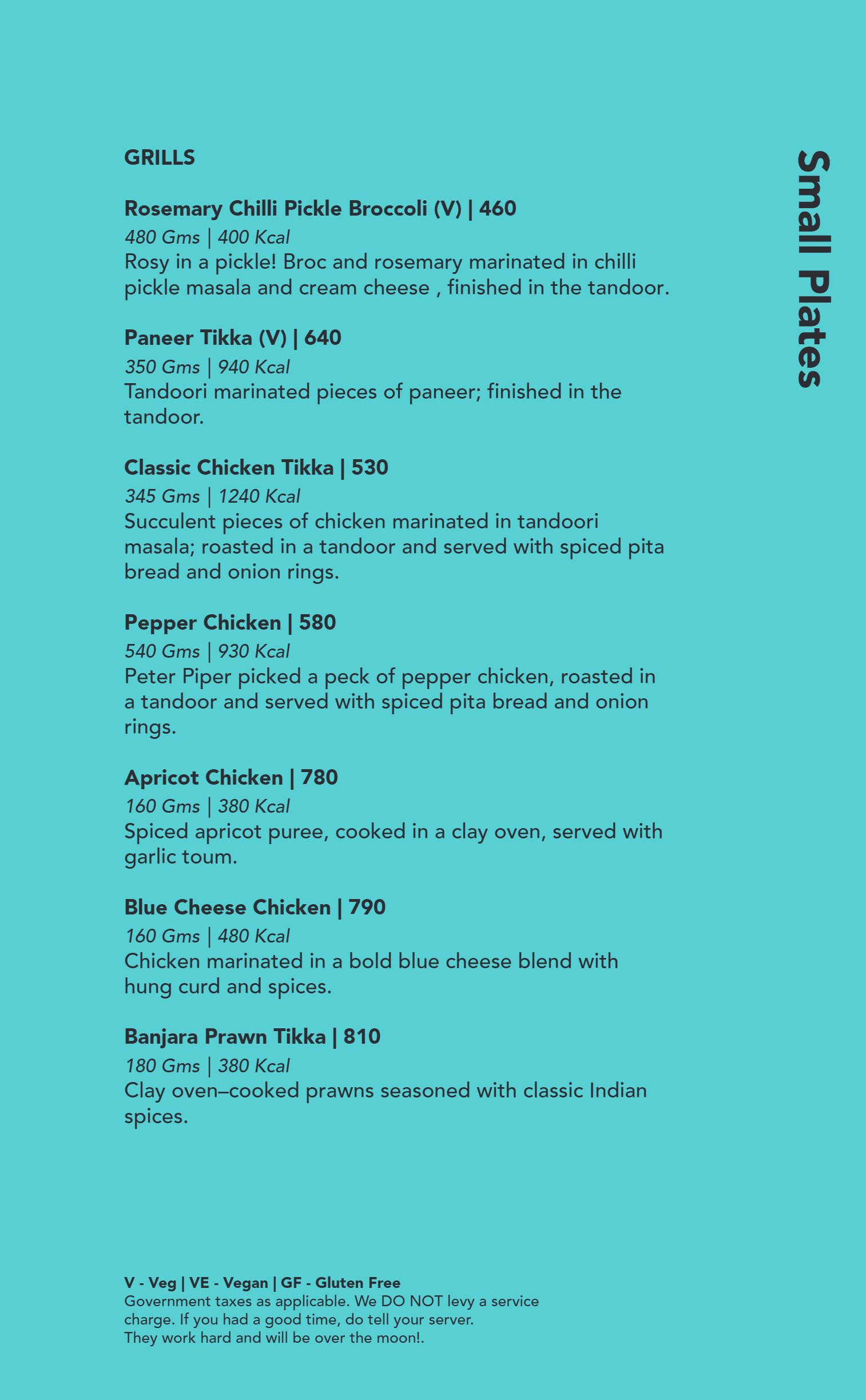 Dining Experience for Two at Monkey Bar, Bengaluru — Food menu