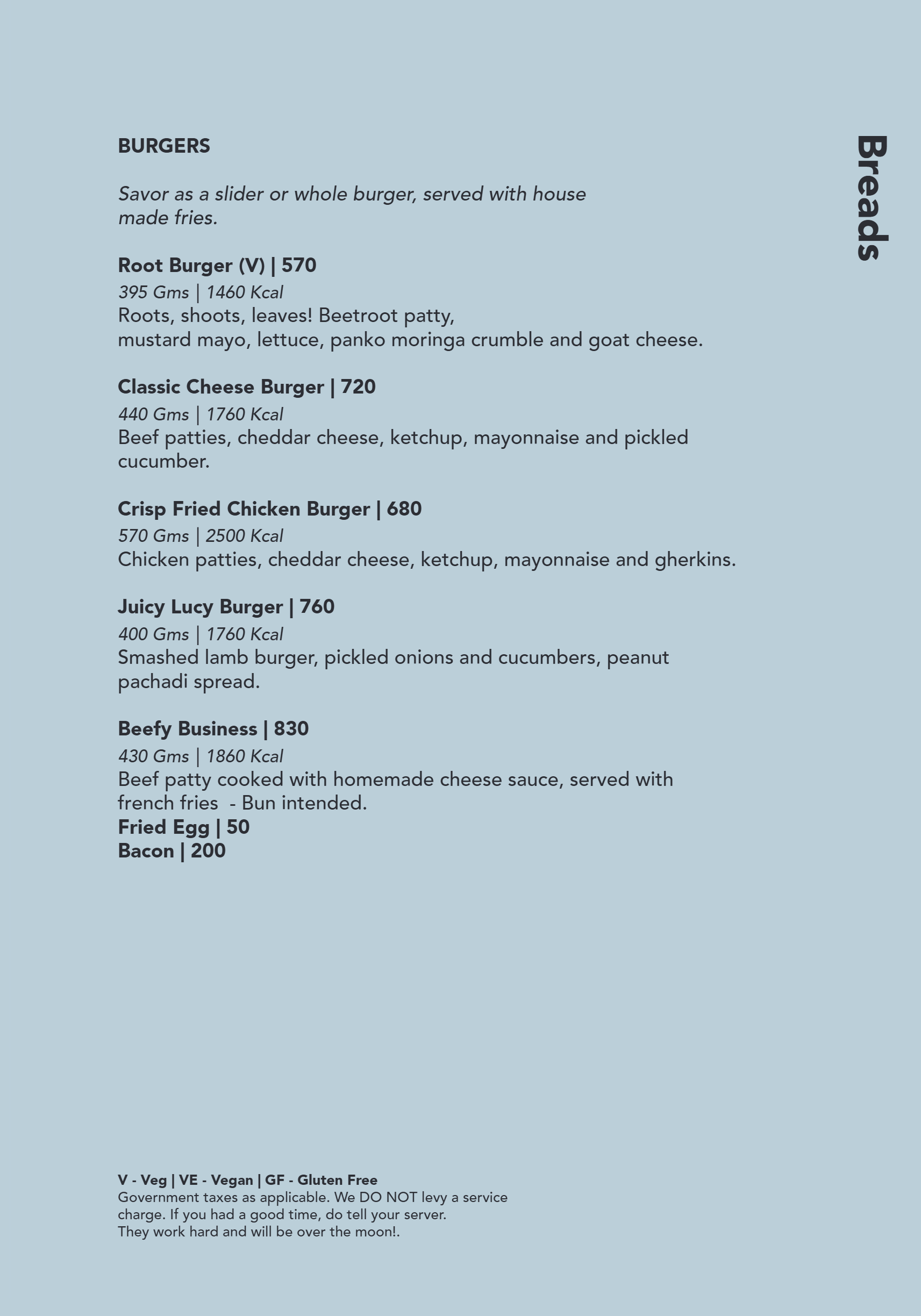 Dining Experience for Two at Monkey Bar, Bengaluru — Food menu