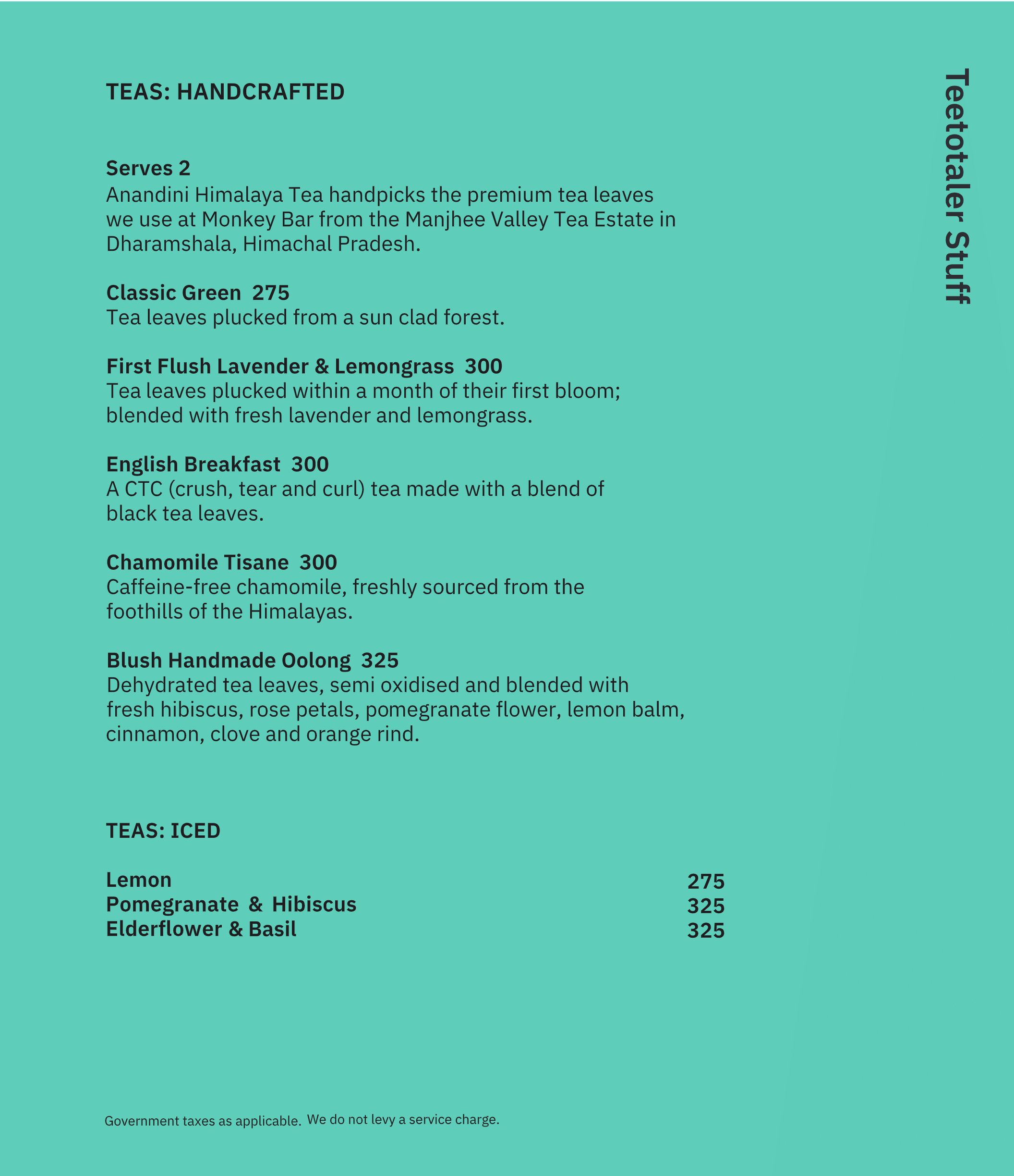 Dining Experience for Two at Monkey Bar, Bengaluru — Beverages menu