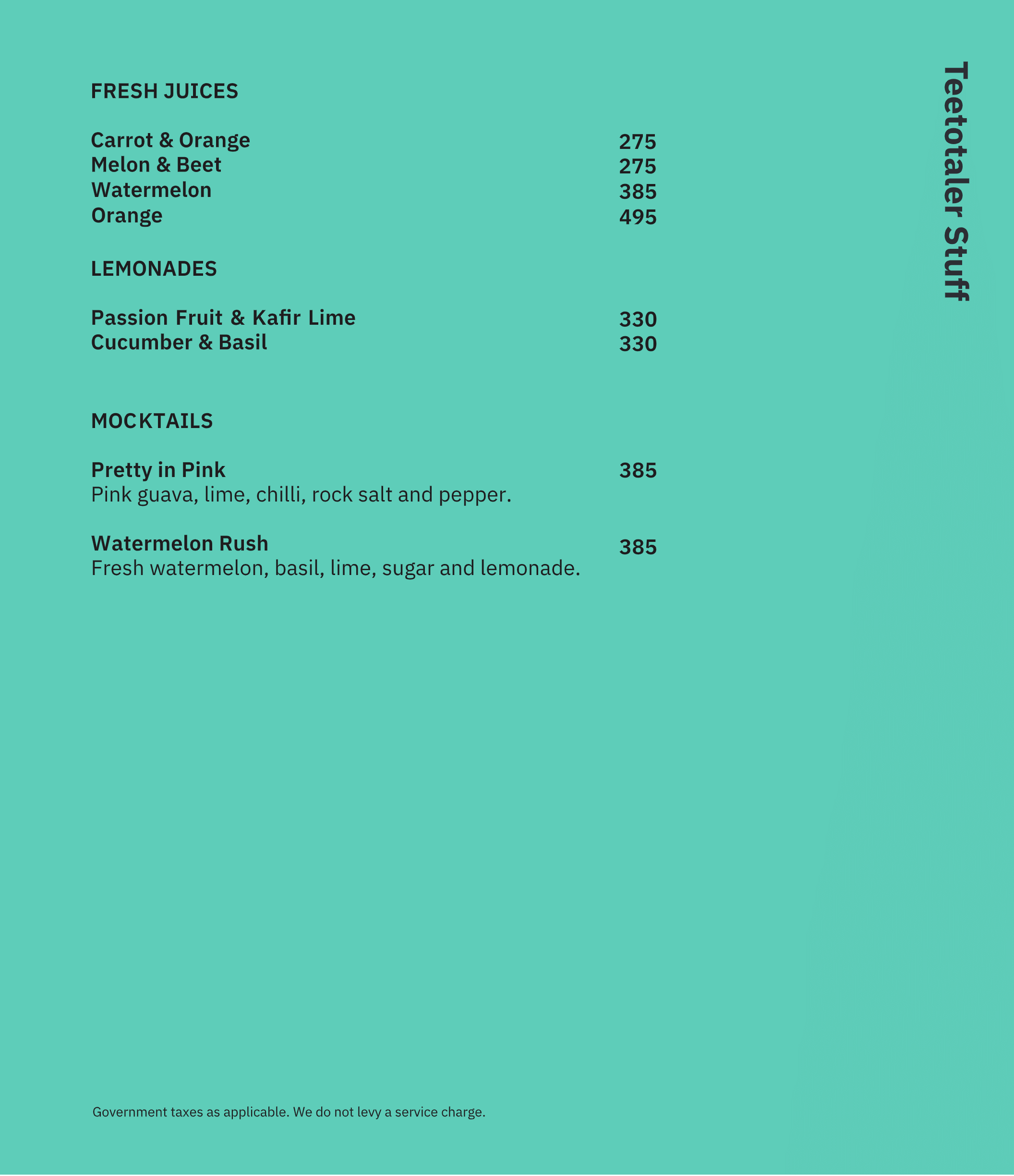 Dining Experience for Two at Monkey Bar, Bengaluru — Beverages menu