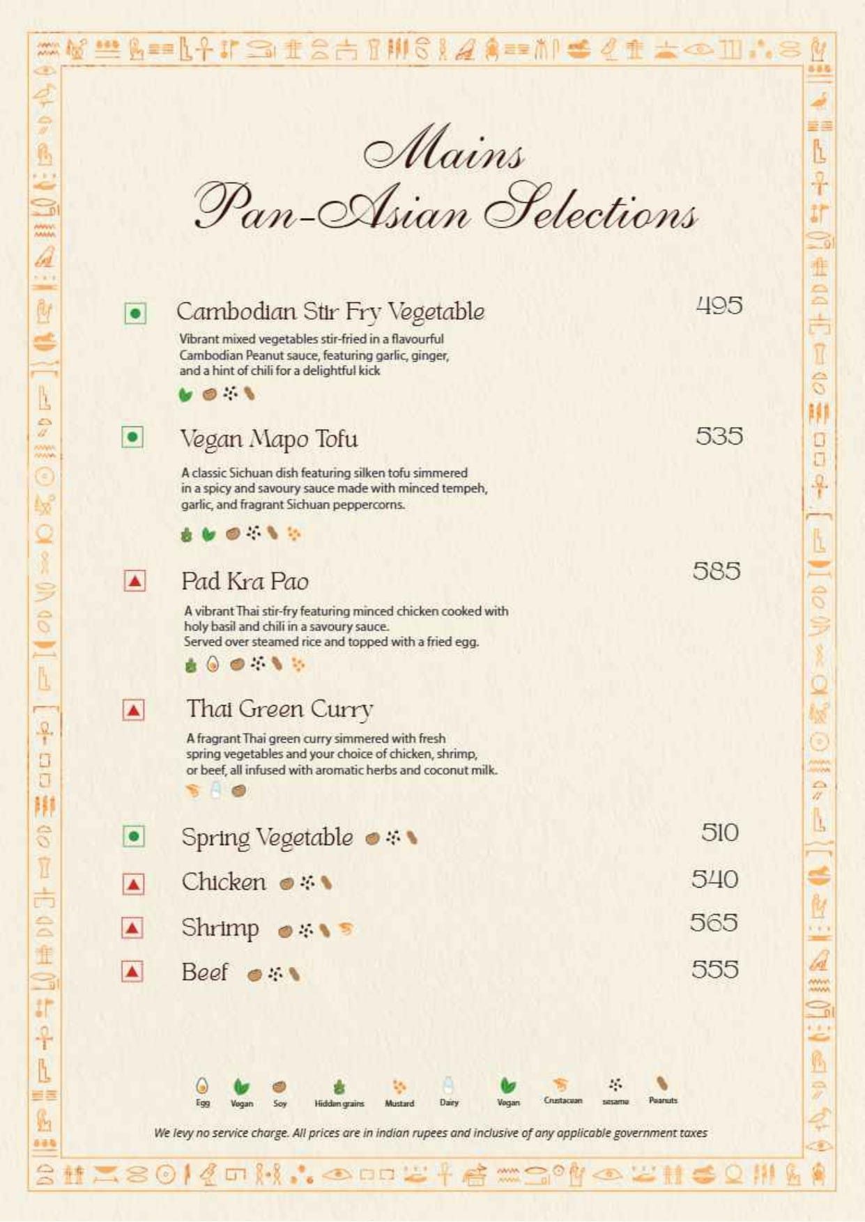 Menu of Alexandria Tavern, Nungambakkam, Chennai