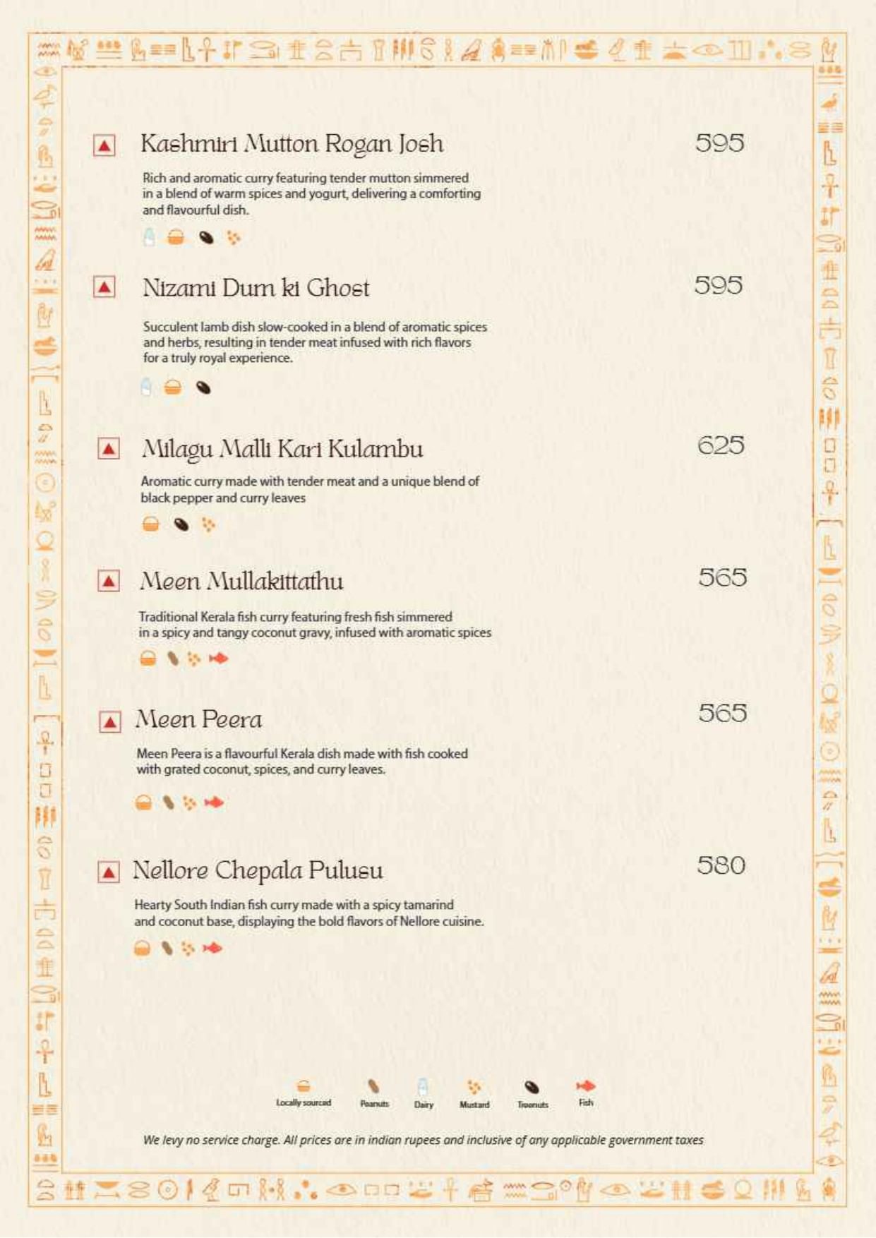 Menu of Alexandria Tavern, Nungambakkam, Chennai