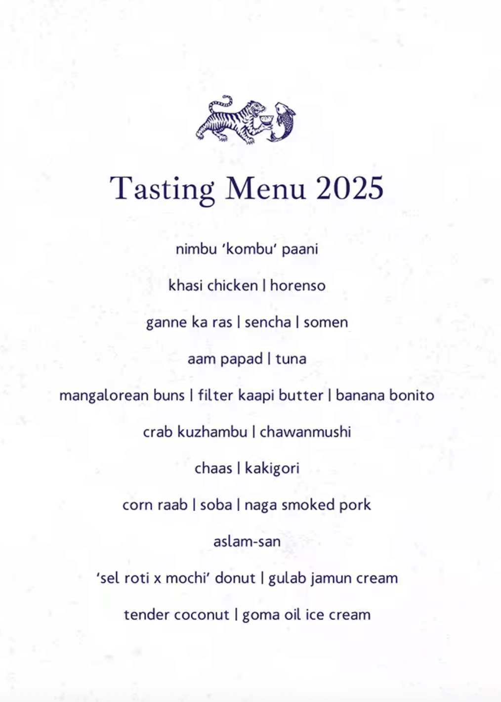 Dining Experience for Two at INJA, South Delhi — Food menu