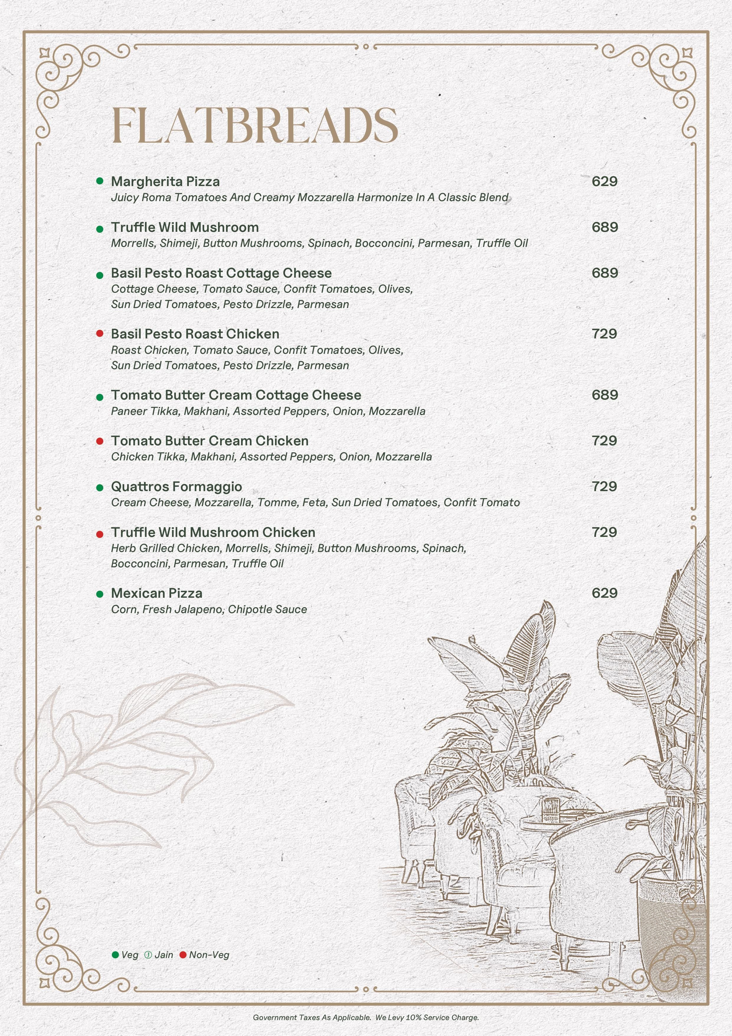 Menu of The Nines, Juhu, Western Suburbs