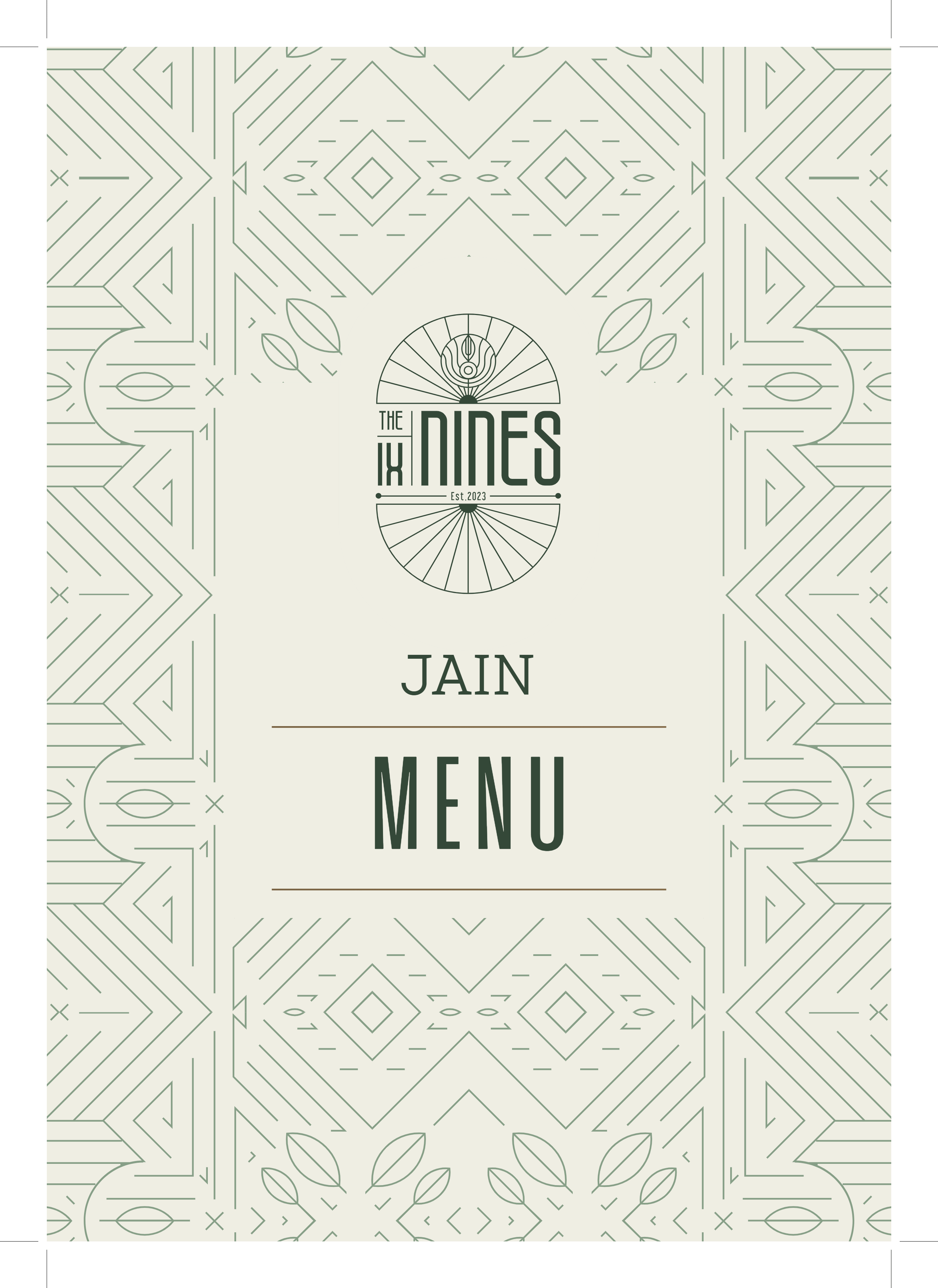 Menu of The Nines, Juhu, Western Suburbs
