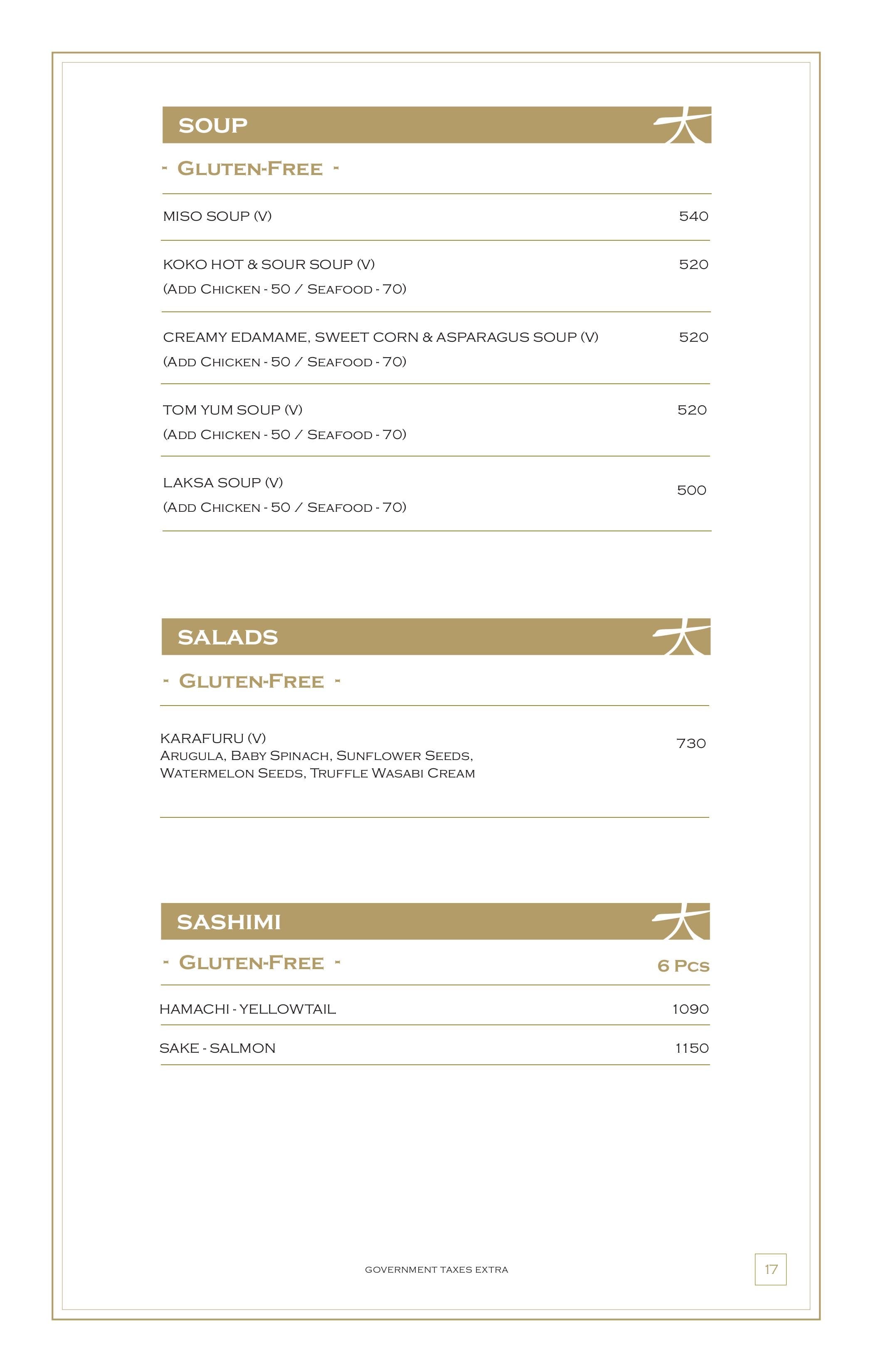 Dining Experience for Two at KOKO, East Bengaluru — Food menu