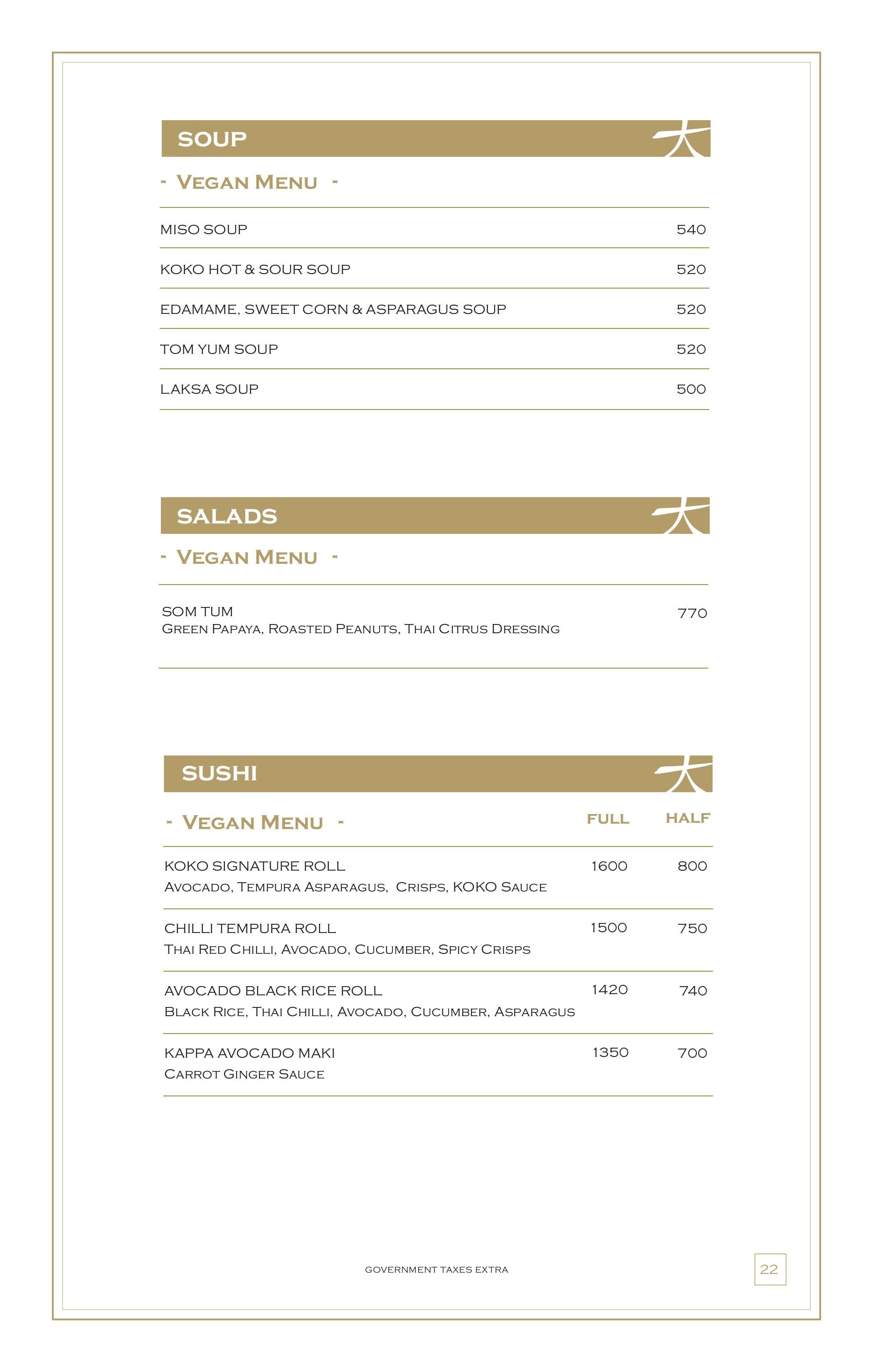 Dining Experience for Two at KOKO, East Bengaluru — Food menu