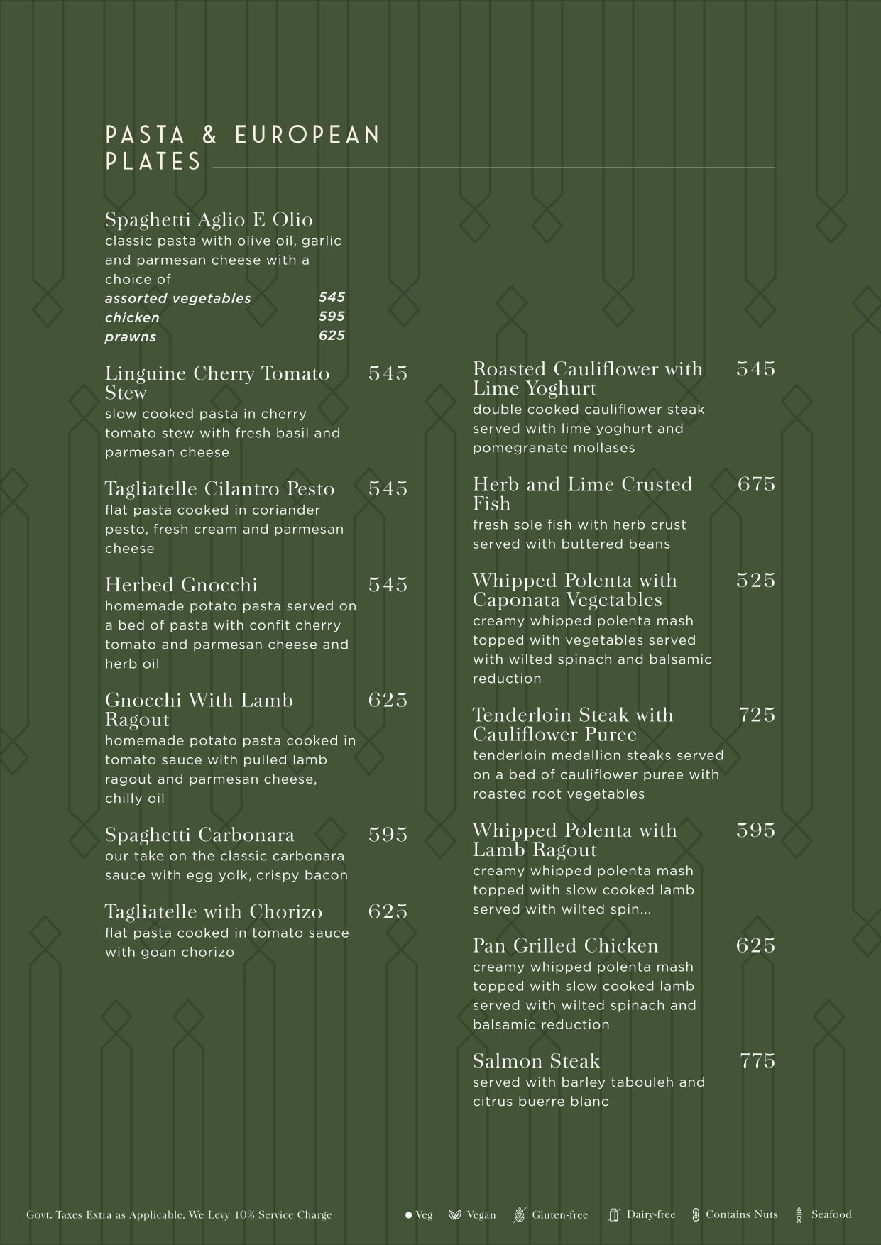 Menu of one8 Commune, MG Road, Central Bengaluru