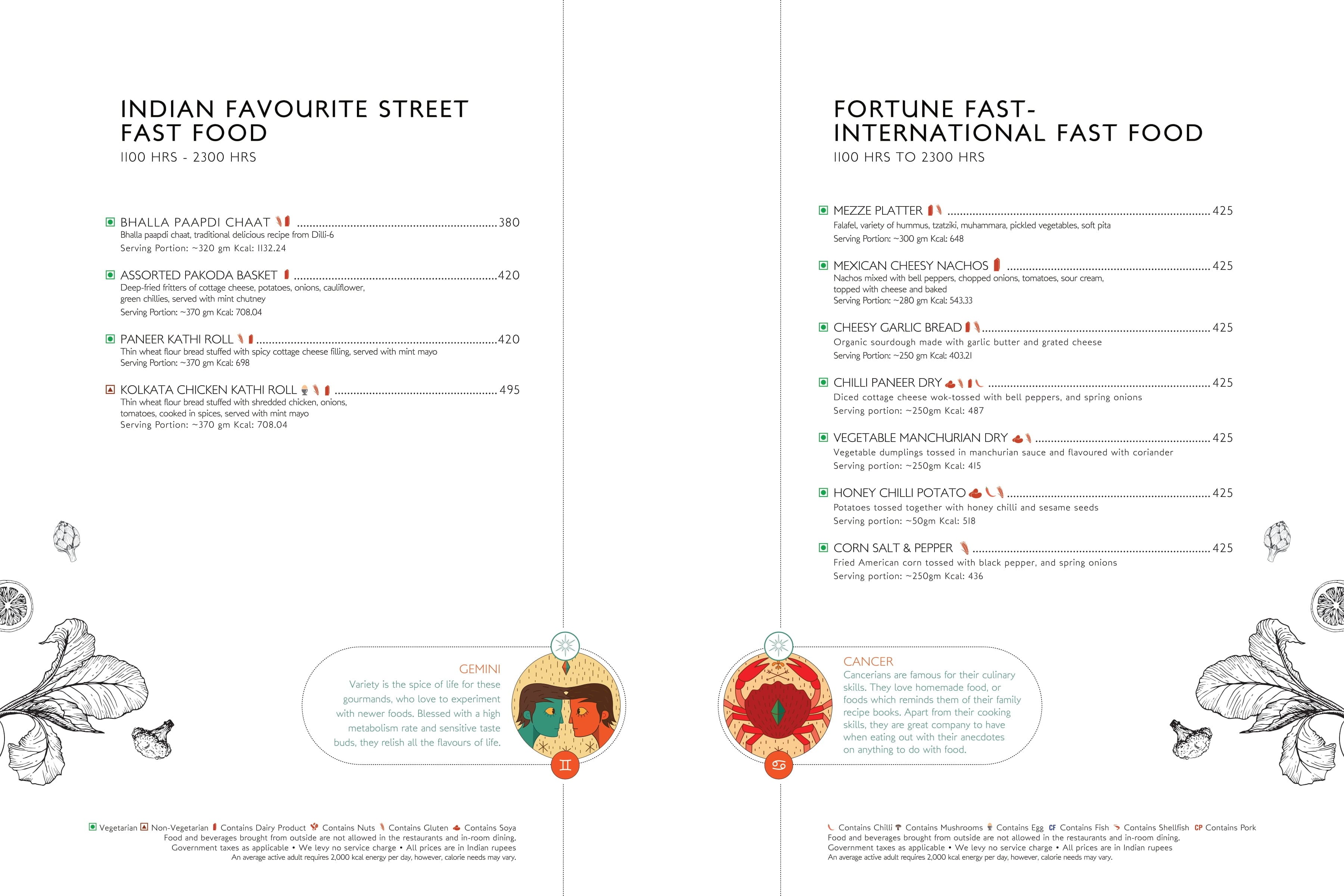 Dining Experience for Two at Zodiac Fortune Park, Radisson Mumbai Andheri MIDC — Food menu