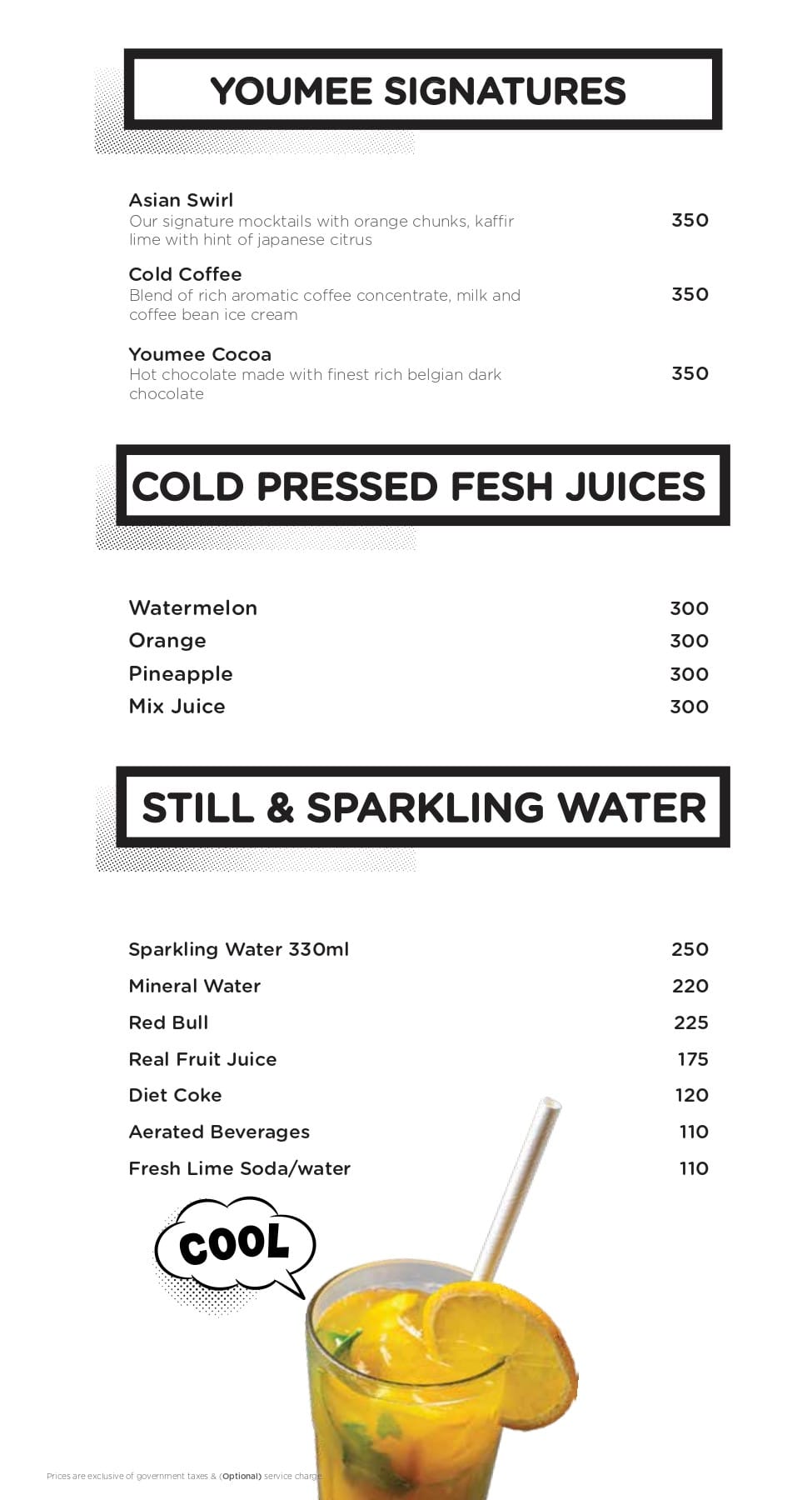 Dining Experience for Two at YouMee, Bannerghatta Road — Beverages menu