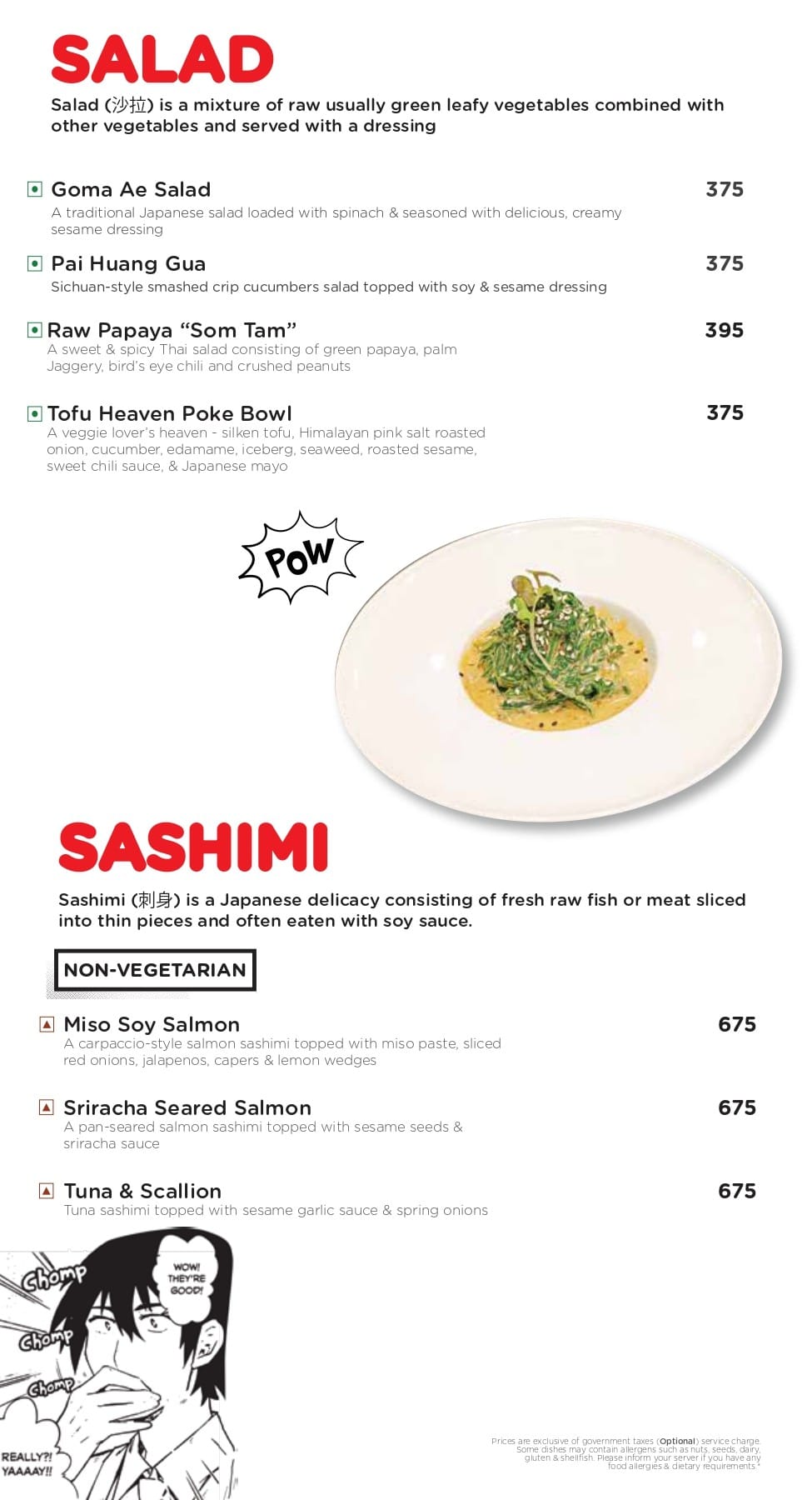 Dining Experience for Two at YouMee, Bannerghatta Road — Food menu