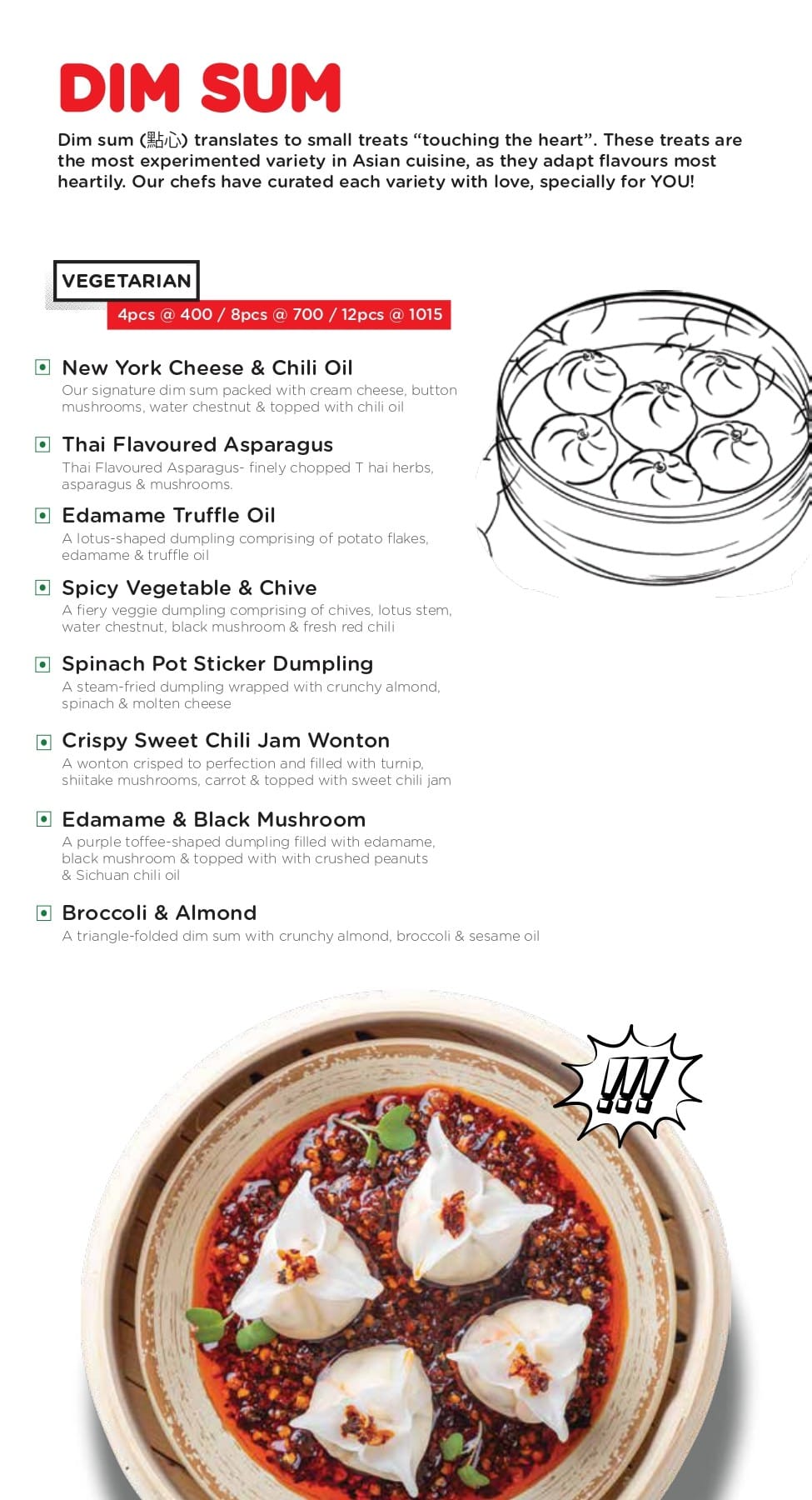 Dining Experience for Two at YouMee, Bannerghatta Road — Food menu