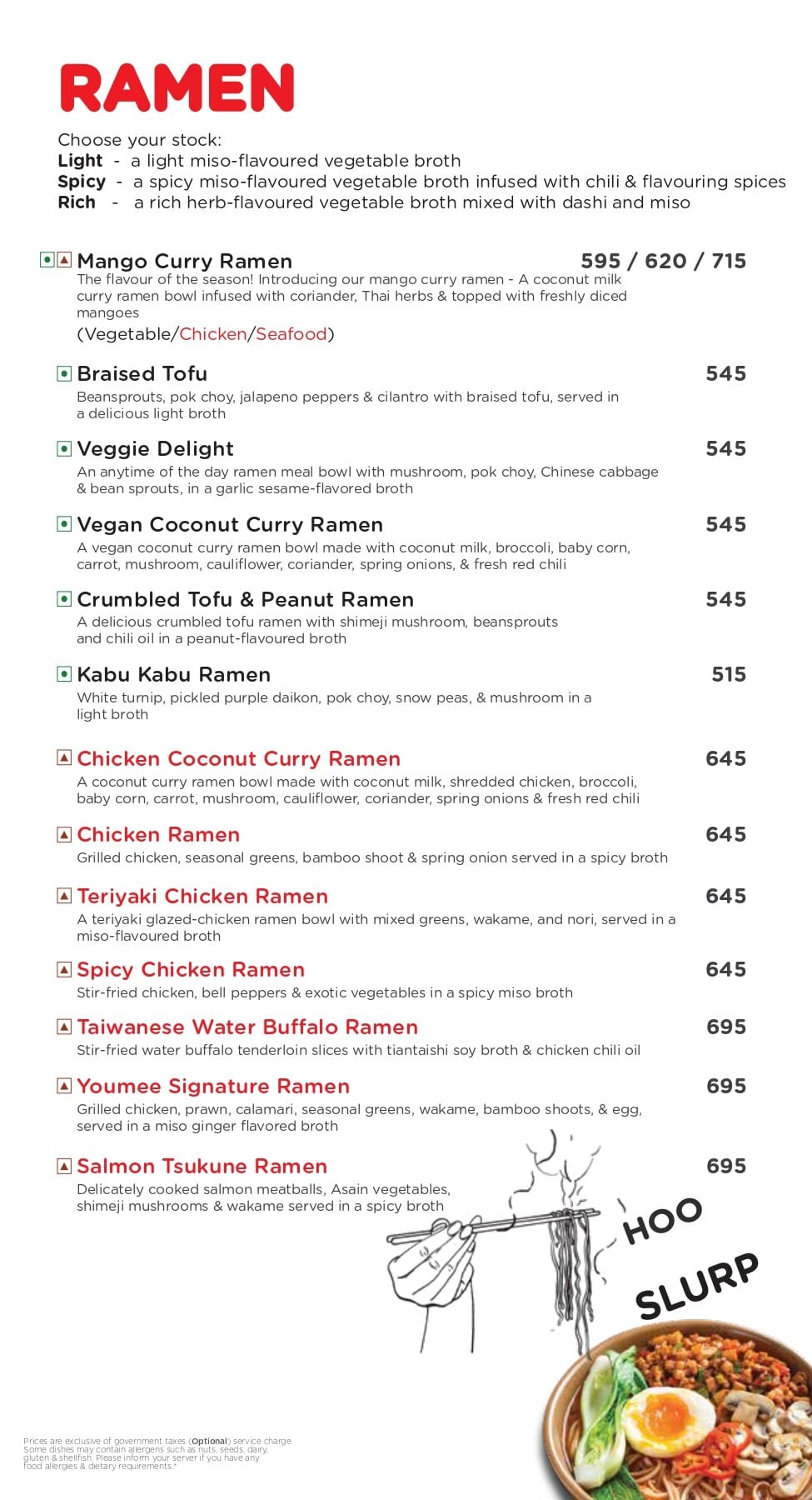 Dining Experience for Two at YouMee, Bannerghatta Road — Food menu