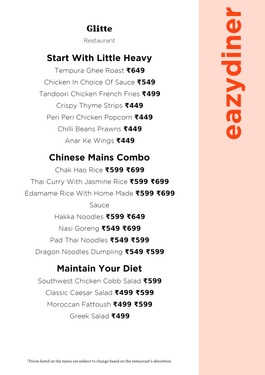 Glints Menu Menu of Glitte, Manpada, Thane Region