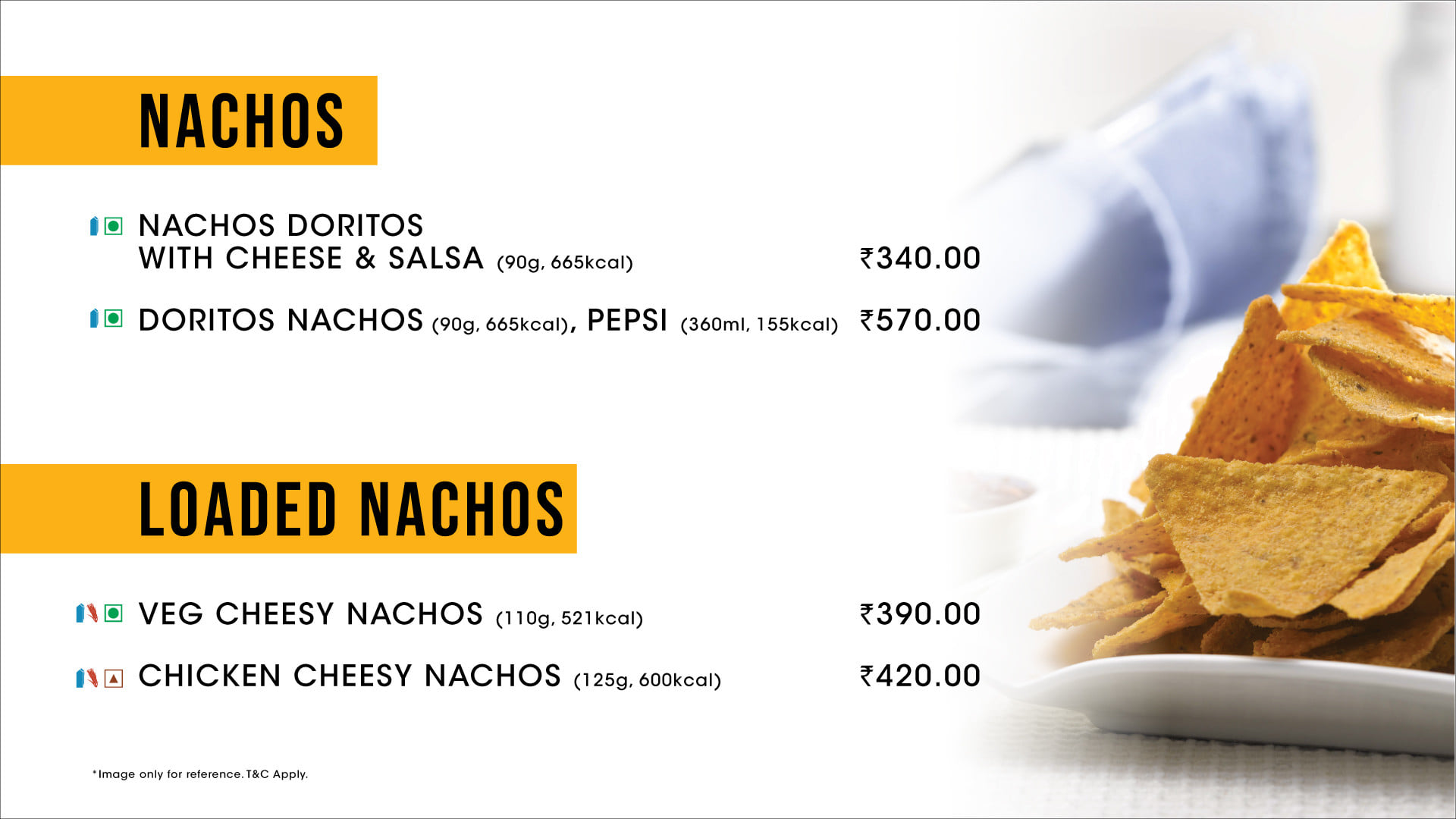 Menu of PVR, Atrium Mall, Gachibowli