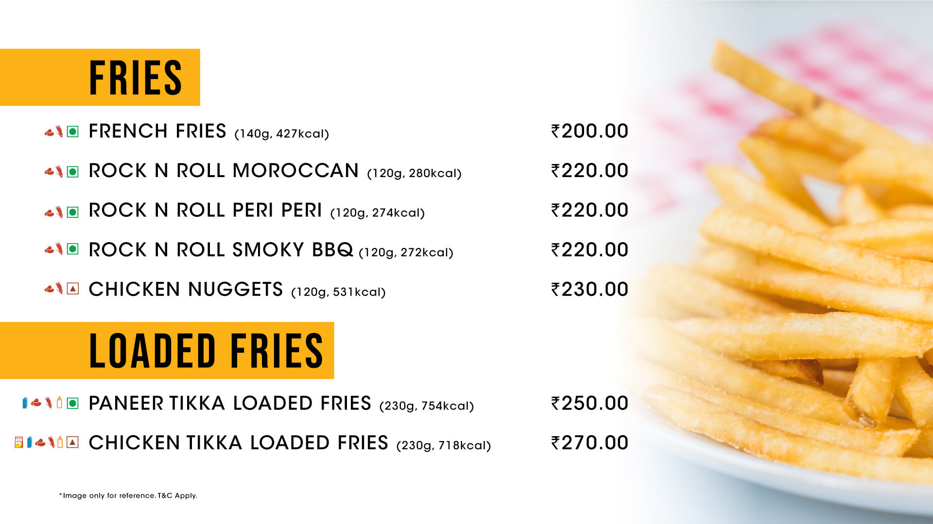 Menu of PVR, Atrium Mall, Gachibowli