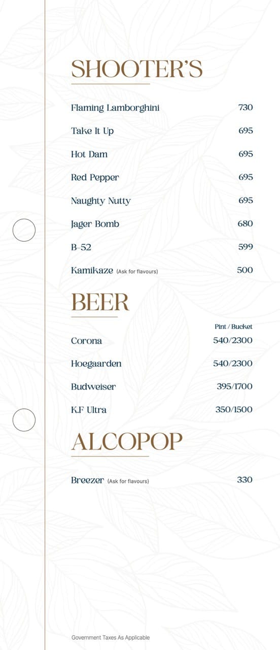 Dining Experience for Two at Novaara, Western Suburbs — Beverages menu