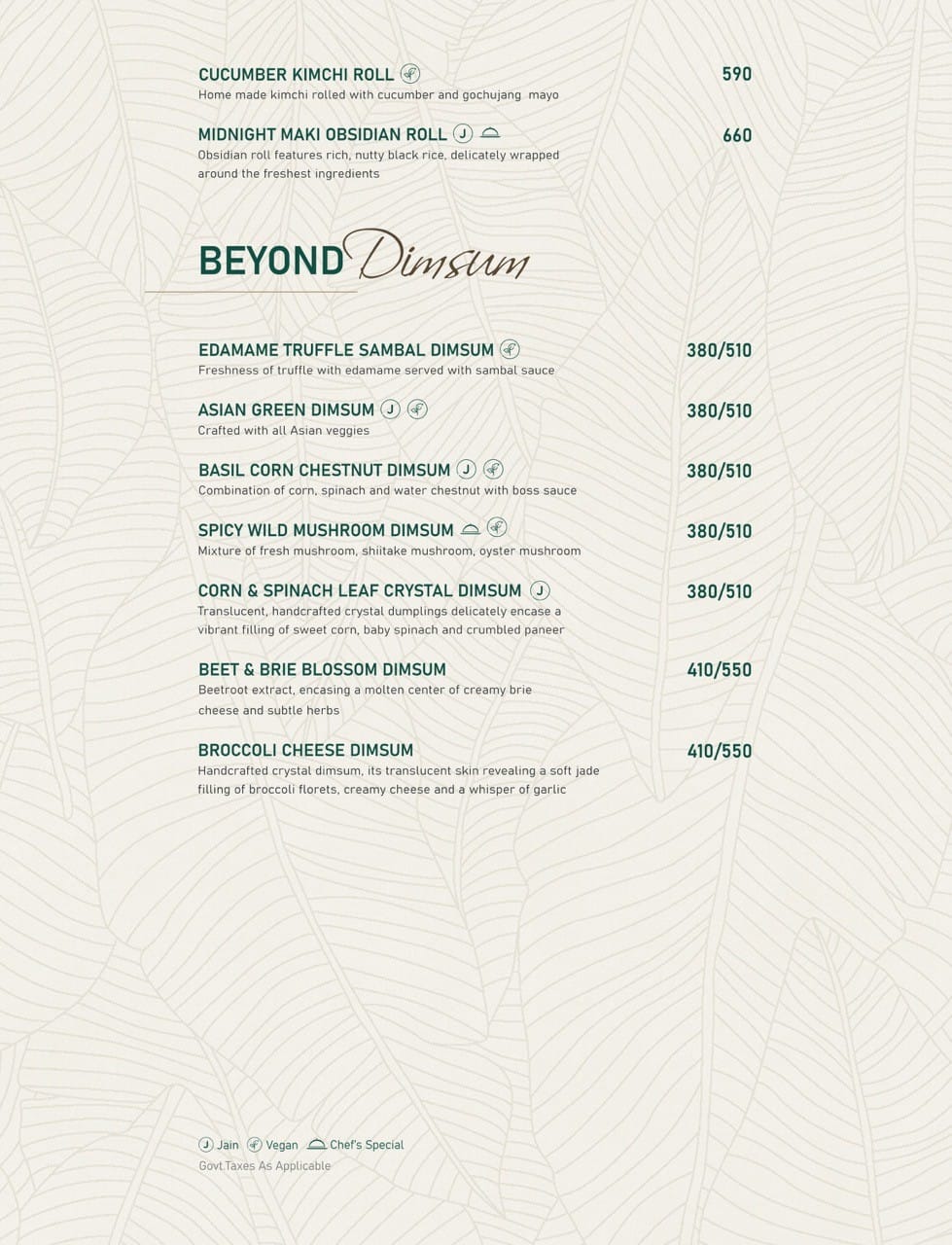 Dining Experience for Two at Novaara, Western Suburbs — Food menu
