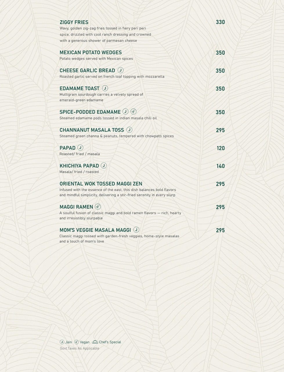 Dining Experience for Two at Novaara, Western Suburbs — Food menu