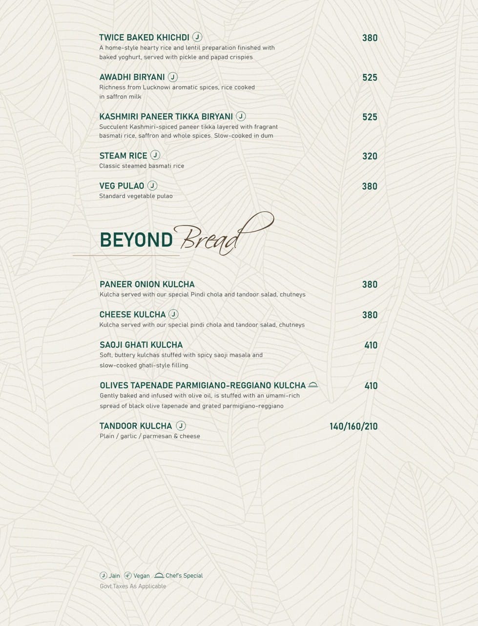 Dining Experience for Two at Novaara, Western Suburbs — Food menu