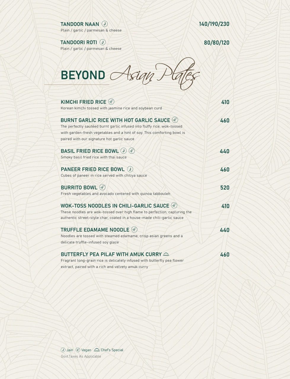 Dining Experience for Two at Novaara, Western Suburbs — Food menu