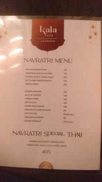 Kalha Menu Menu of Kala Cafe, Parliament Street, Central Delhi