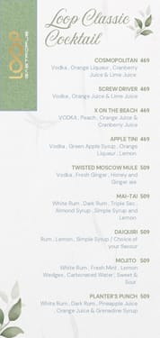 Menu of LOOP - Gastropub, Lalpur, Ranchi