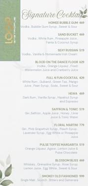 Menu of LOOP - Gastropub, Lalpur, Ranchi