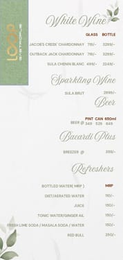 Menu of LOOP - Gastropub, Lalpur, Ranchi