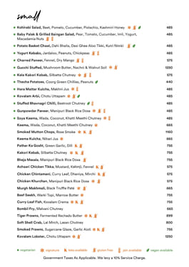 Menu of Bawri, Bandra Kurla Complex (BKC), Western Suburbs