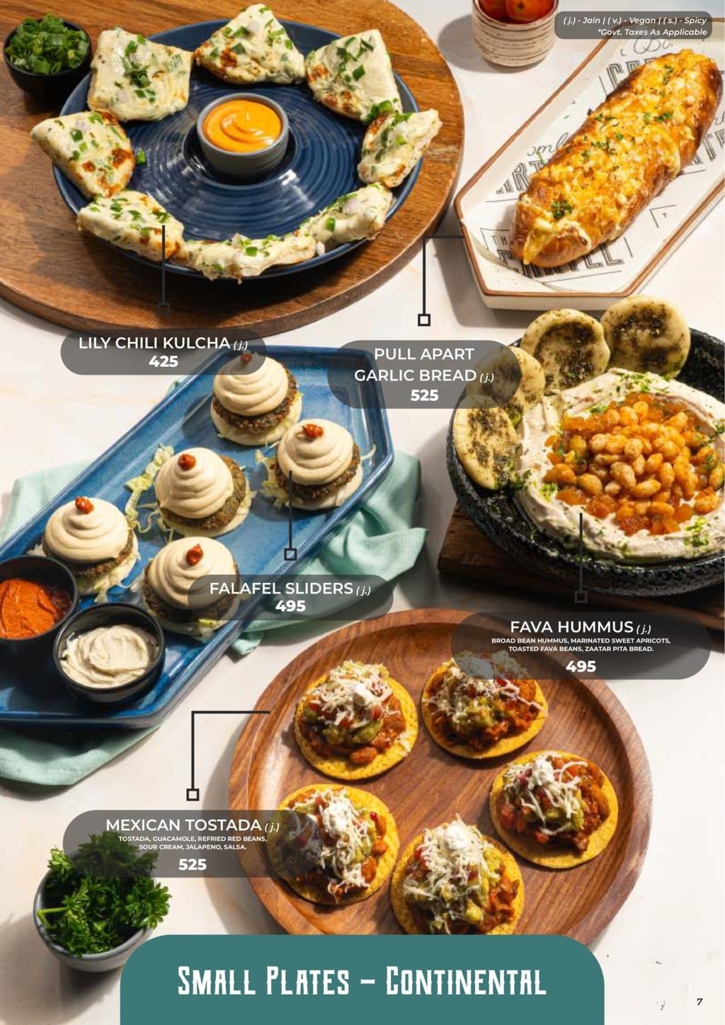 Dining Experience for Two at The Bombay Cartel, South Mumbai — Food menu