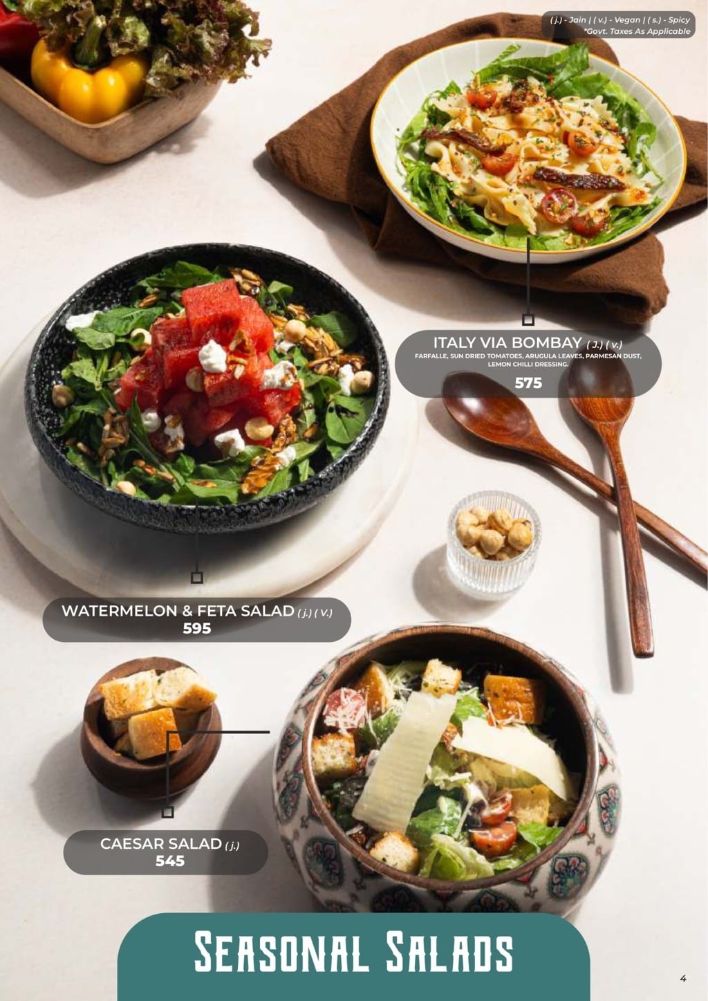 Dining Experience for Two at The Bombay Cartel, South Mumbai — Food menu