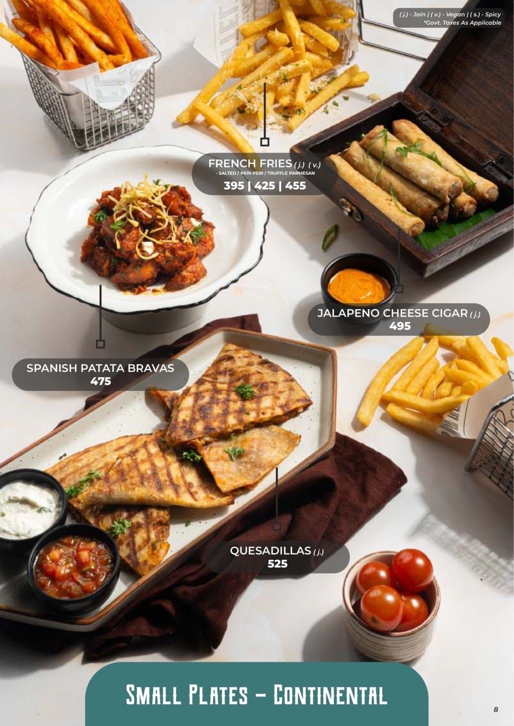 Dining Experience for Two at The Bombay Cartel, South Mumbai — Food menu