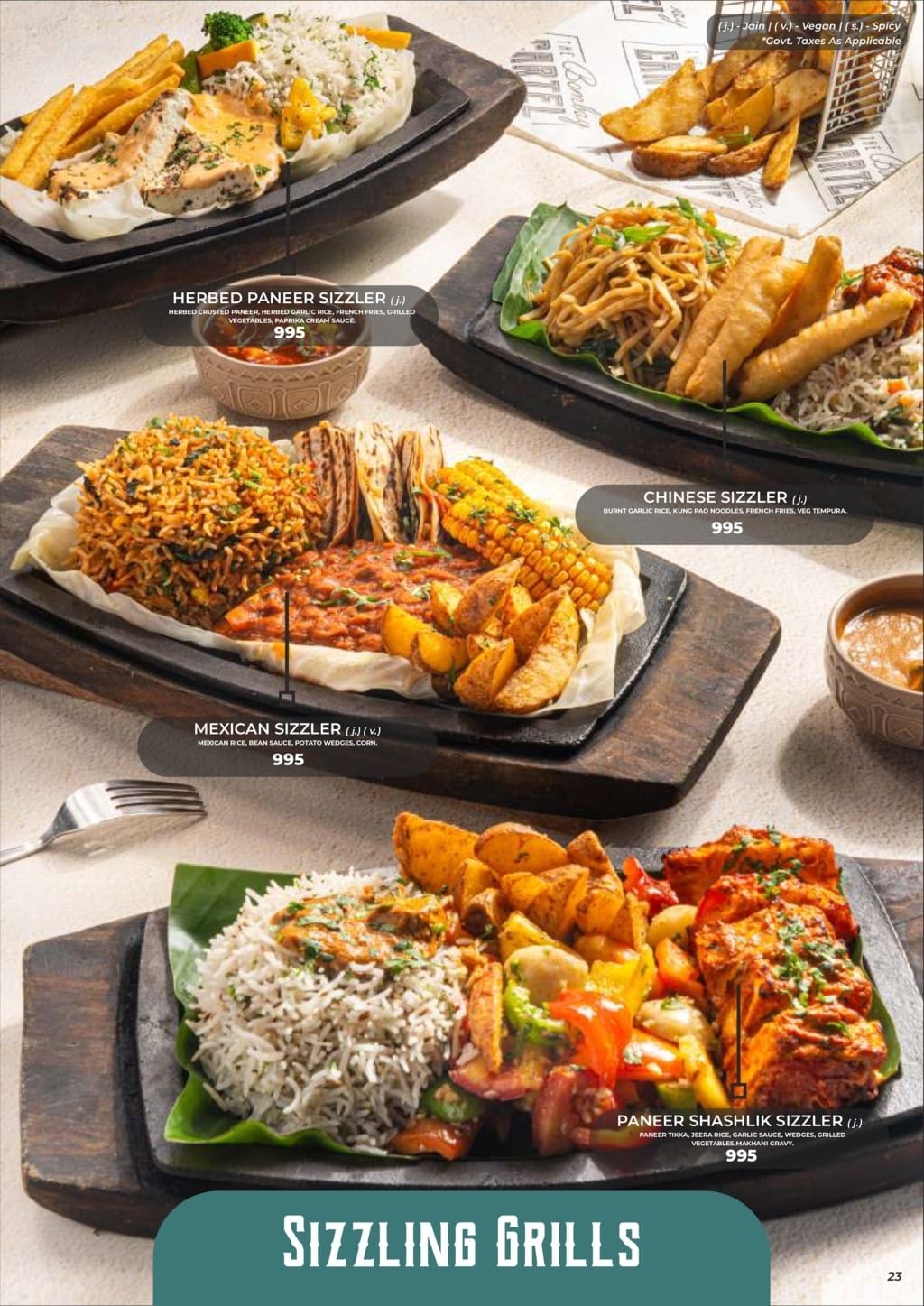 Dining Experience for Two at The Bombay Cartel, South Mumbai — Food menu