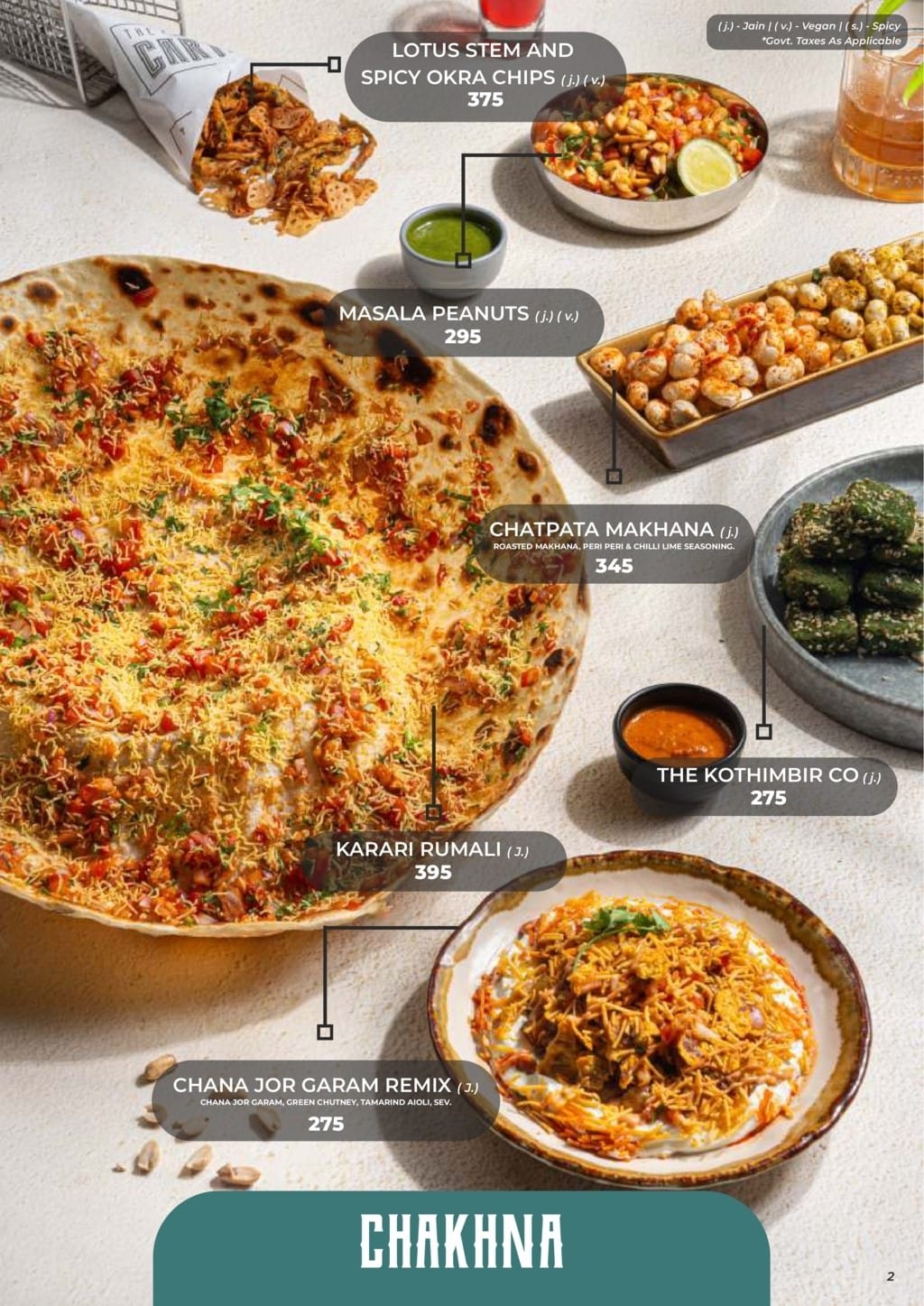 Dining Experience for Two at The Bombay Cartel, South Mumbai — Food menu
