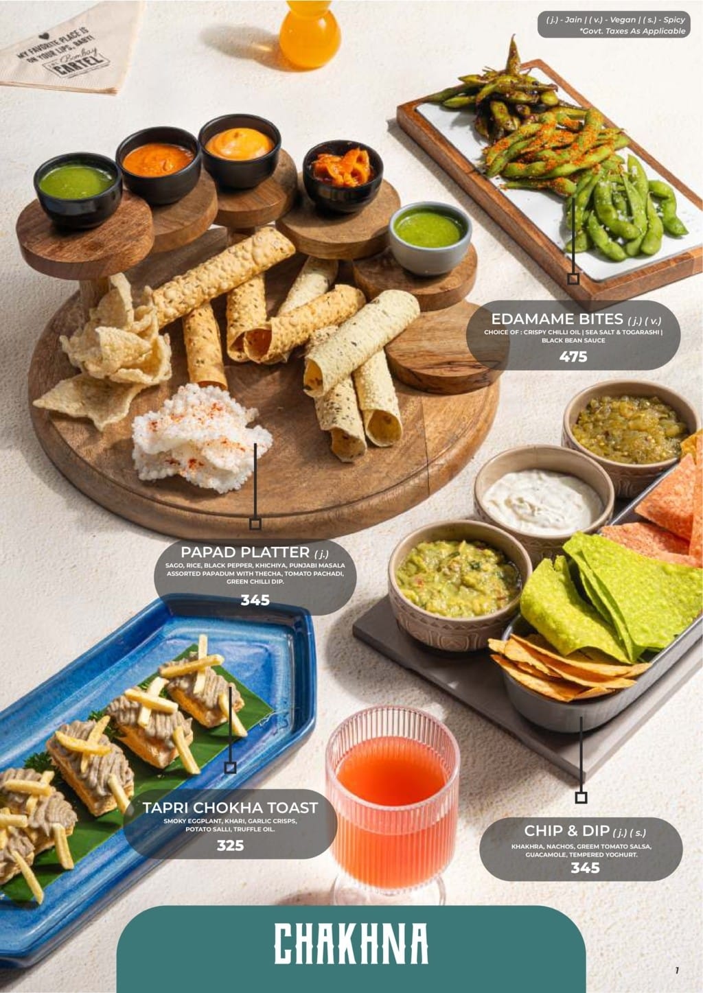 Dining Experience for Two at The Bombay Cartel, South Mumbai — Food menu
