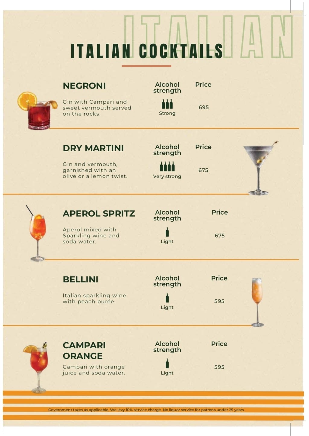 Dining Experience for Two at Pasta Street, West Delhi — Beverages menu