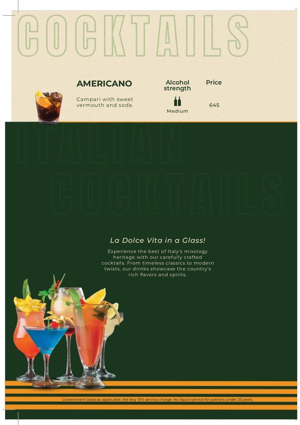 Dining Experience for Two at Pasta Street, West Delhi — Beverages menu