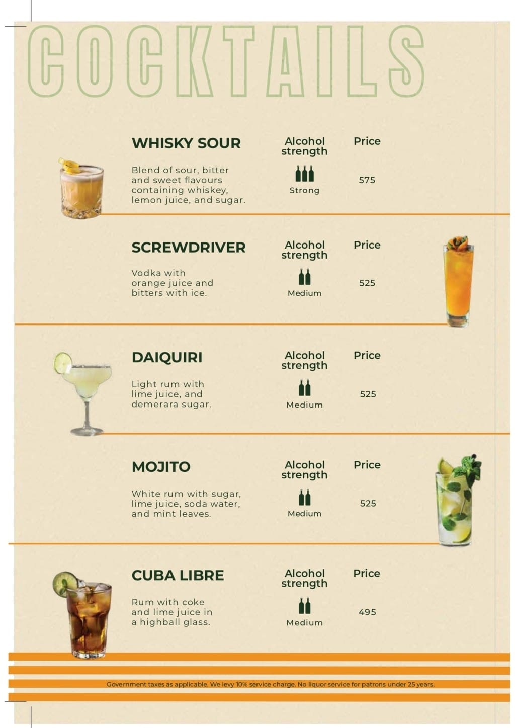 Dining Experience for Two at Pasta Street, West Delhi — Beverages menu