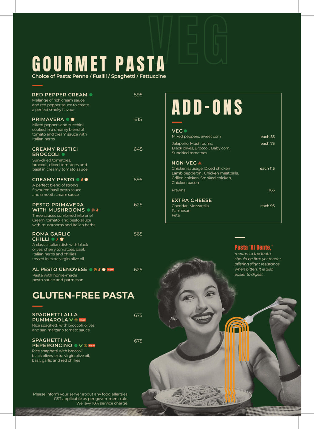 Dining Experience for Two at Pasta Street, West Delhi — Food menu