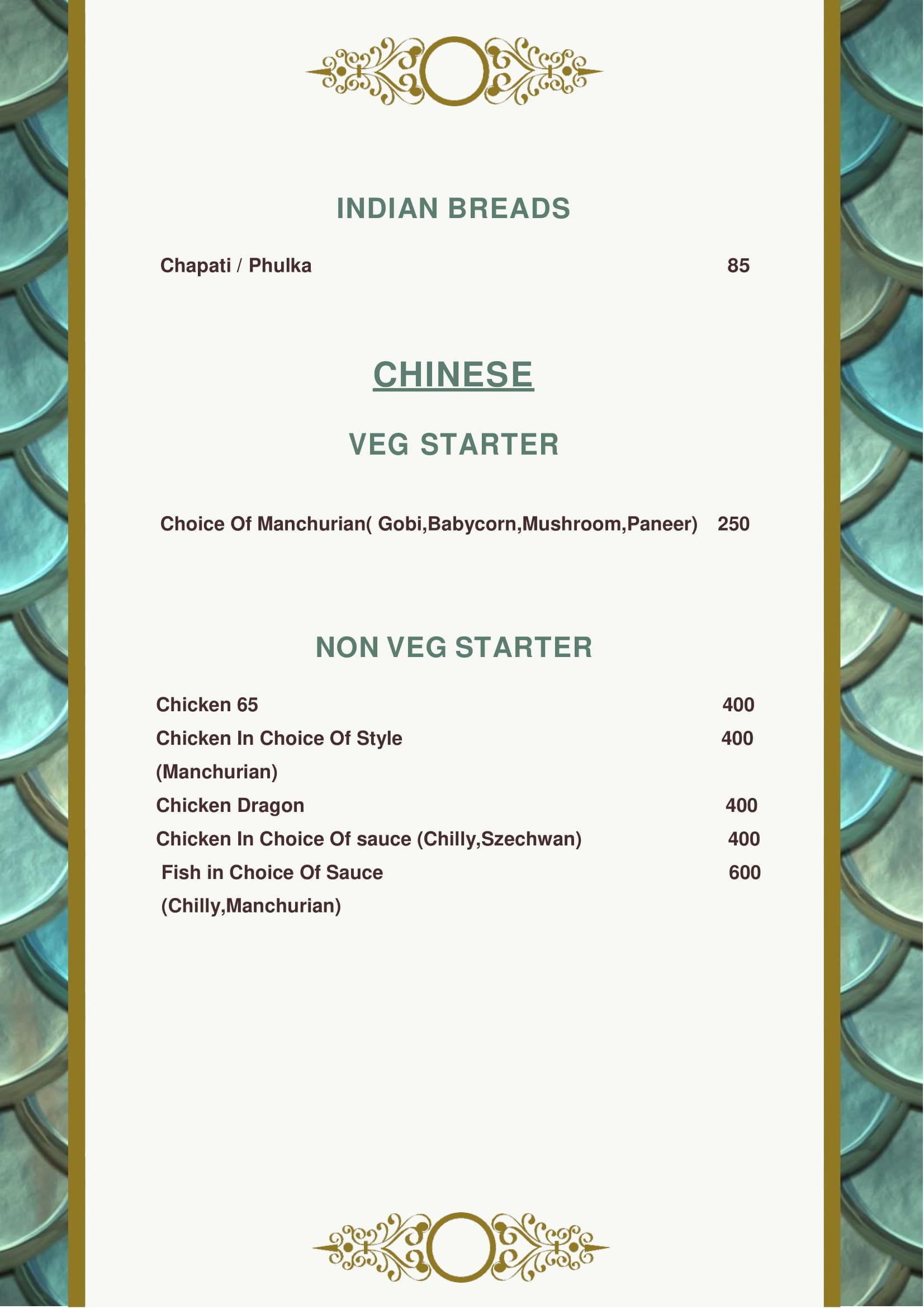 Dining Experience for Two at Monarch Cafe, Central Bengaluru — Food menu