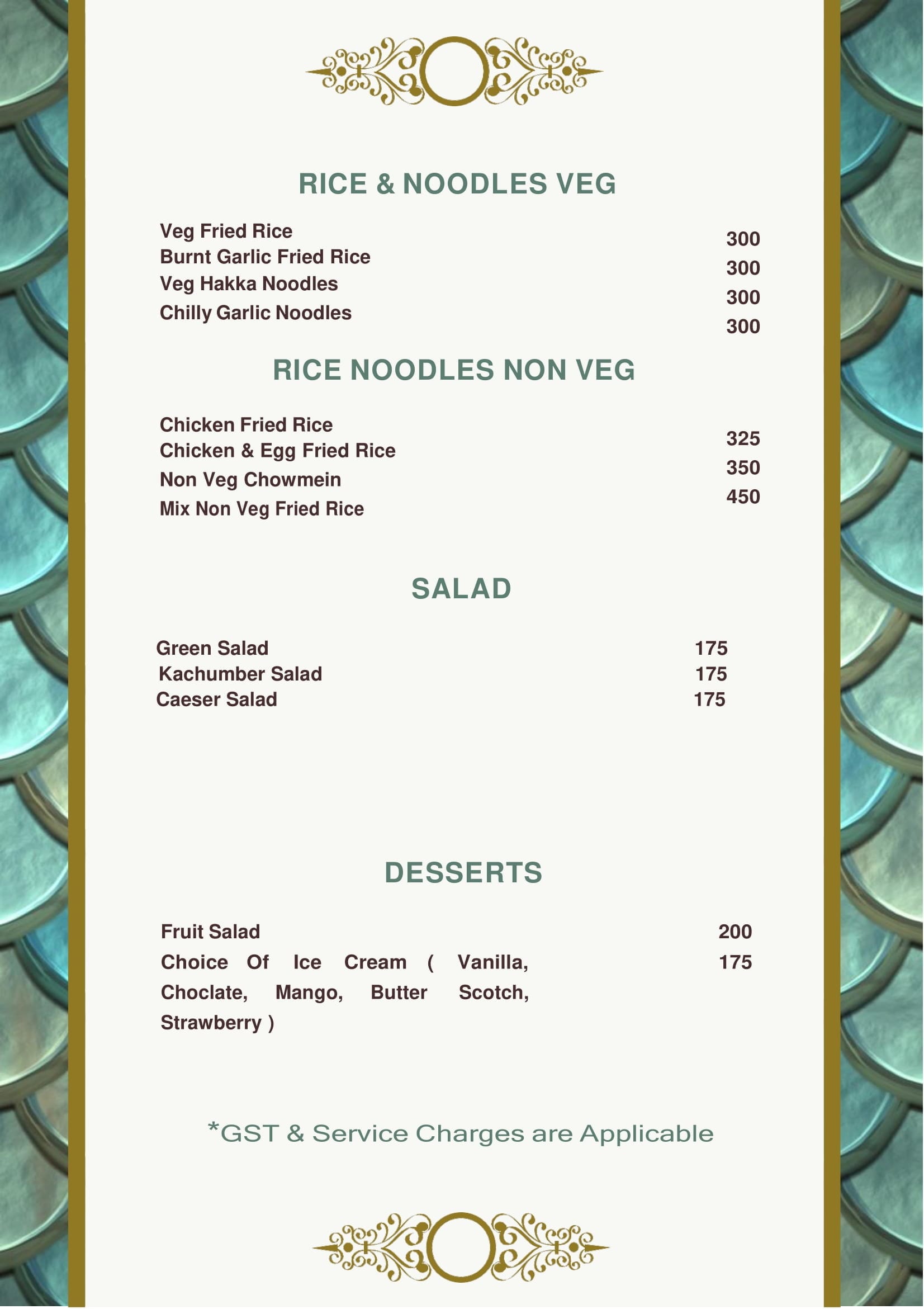 Dining Experience for Two at Monarch Cafe, Central Bengaluru — Food menu